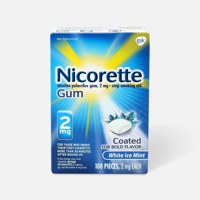 Nicorette Gum White Ice Mint, 2 mg, 100 ct., , large