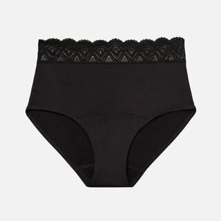 Thinx For All Leaks Signature Lace Very Light Hi-Waist Incontinence Underwear, Black, , large