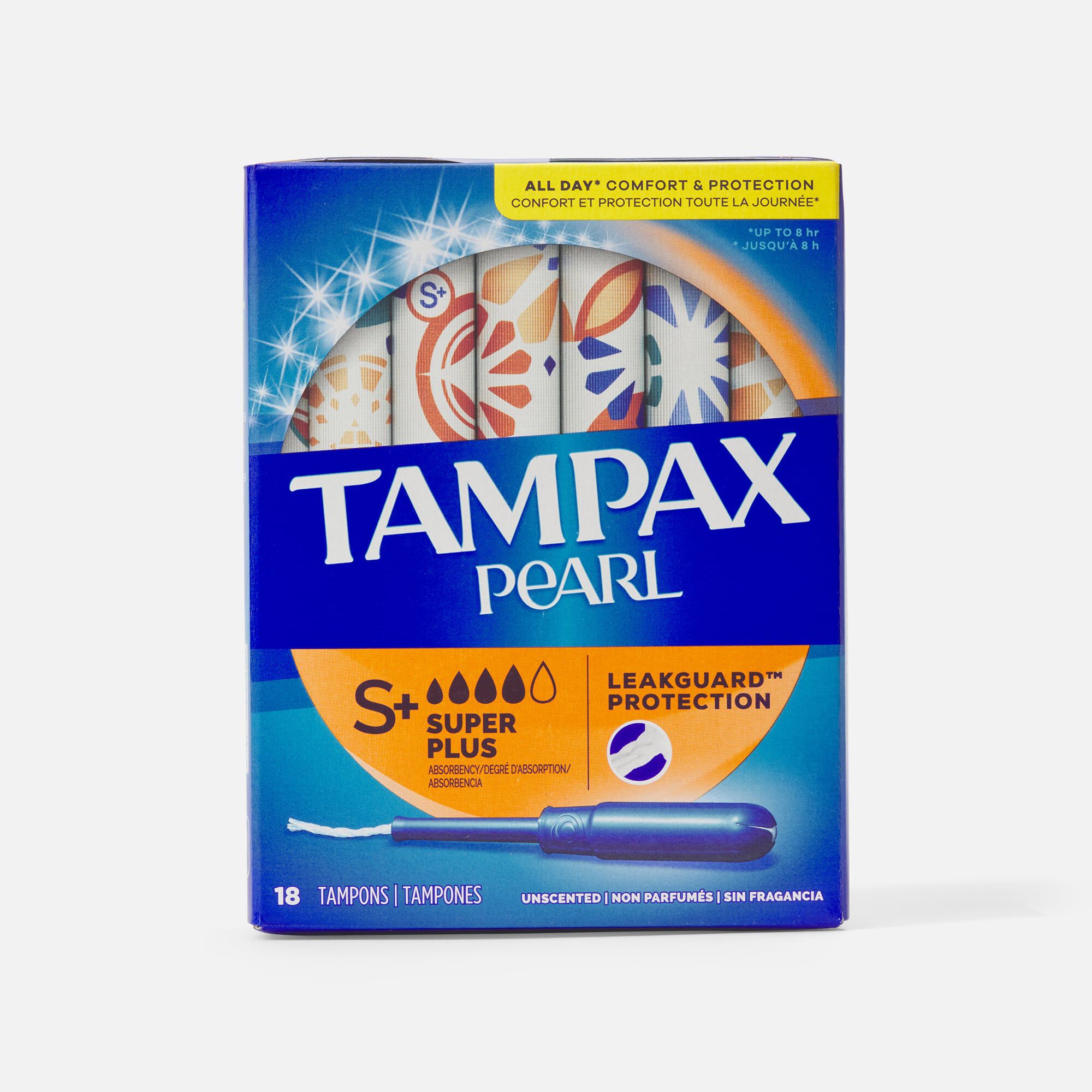 Tampax Pearl Tampons, Super + Absorbency, 18 ct., , large