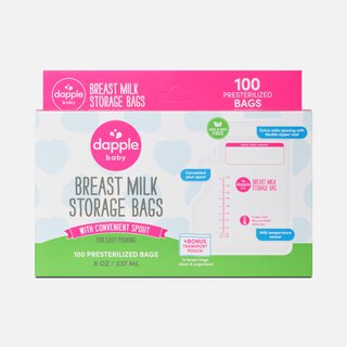 Dapple® Baby Breast Milk Storage Bags with Easy Pour Spout, 8 fl. oz., 100 ct., , large