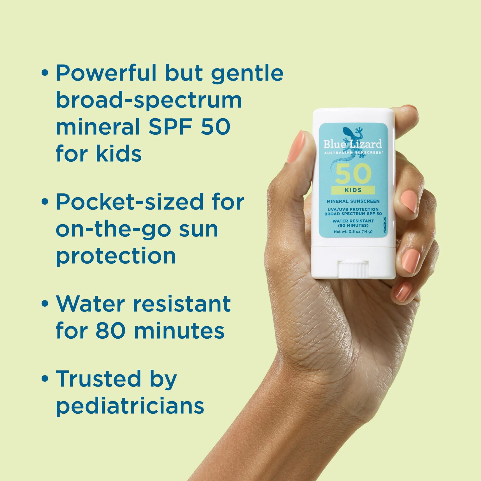 Blue Lizard Kids Mineral Sunscreen Stick, SPF 50, 0.5 oz., , large