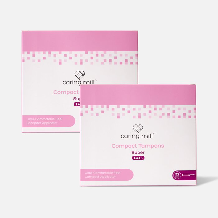 Caring Mill™ Super Compact Tampons, 32 ct. (2-Pack), , large