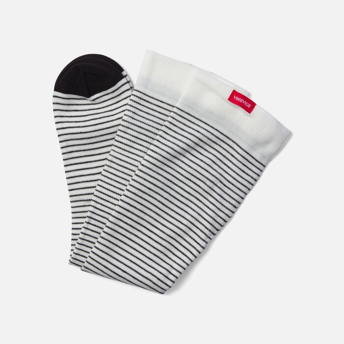VIM & VIGR Cotton Compression Socks, Pinstripe, Cream and Black, 30-40 mmHg, , large