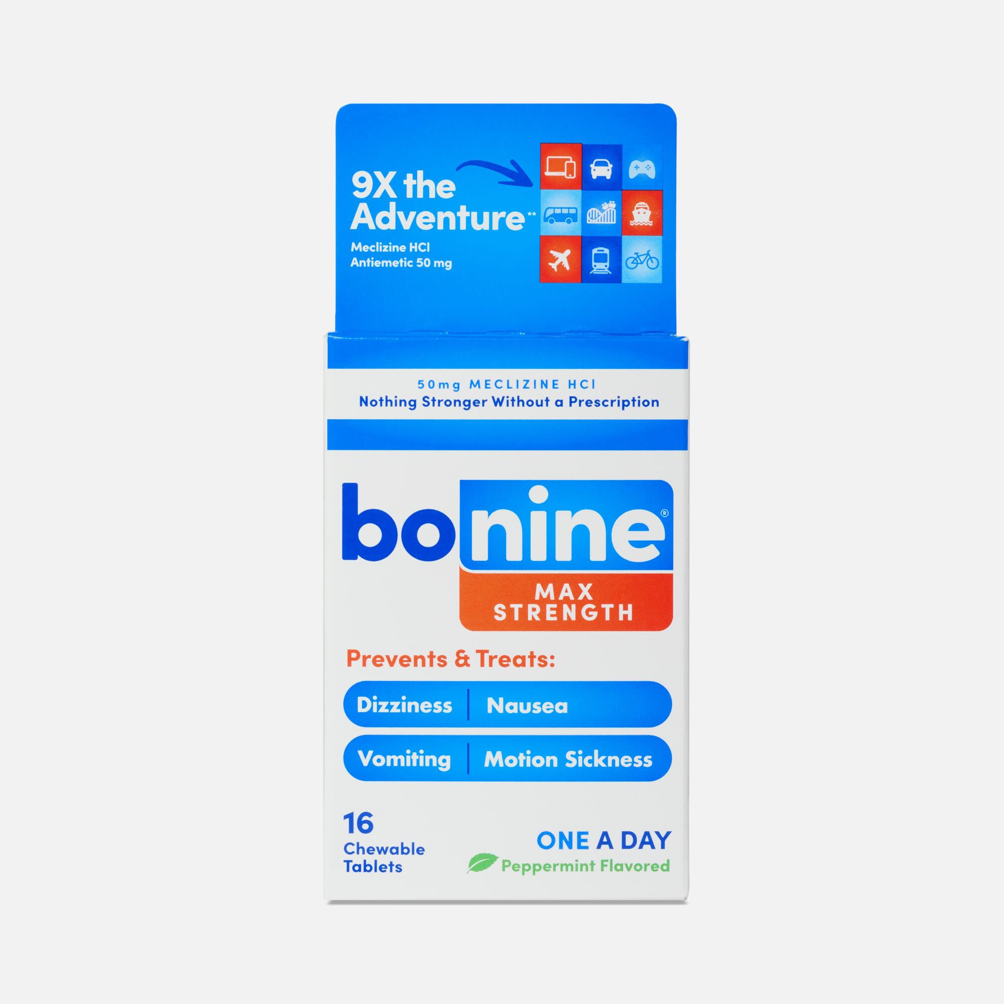 Bonine® MAX Motion Sickness Relief Chewable Tablets, Peppermint, 16 ct., , large