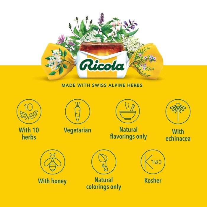 Ricola® Throat Relief & Cough Suppressant, Honey Lemon with Echinacea, 45 ct., , large