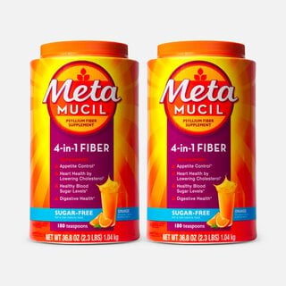 Metamucil Psyllium Fiber Supplement Powder, Sugar Free, Orange Smooth, 36.8 oz. (2 pack), , large