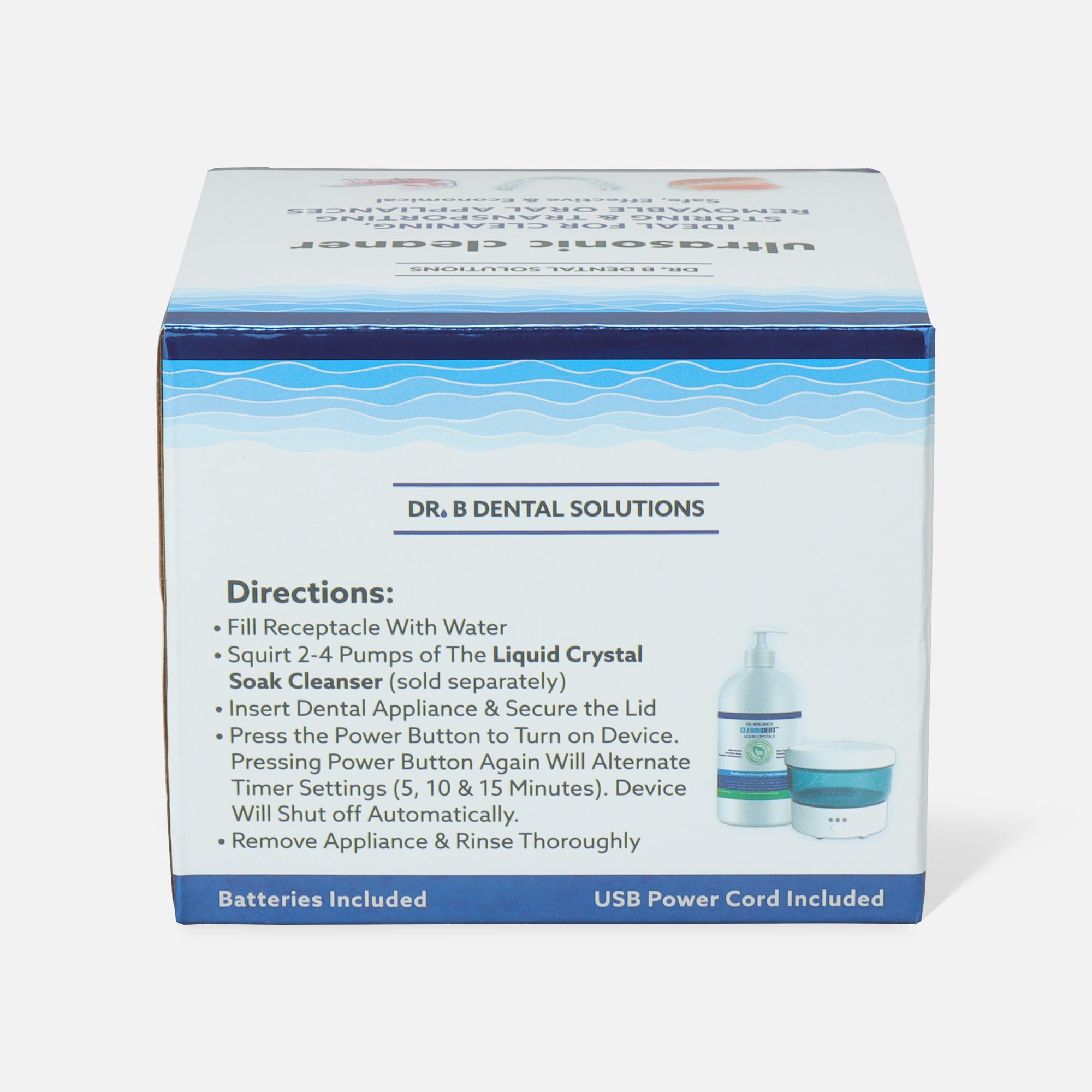 Dr. B Dental Solutions Sonic Cleaner Vibrating Denture Bath, , large
