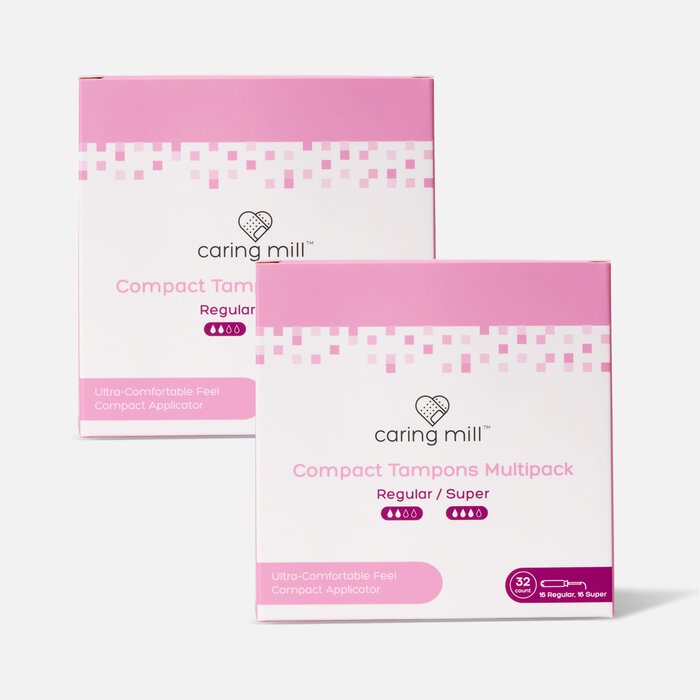Caring Mill™ Super+Regular Compact Tampons, 32 ct. (2-Pack), , large