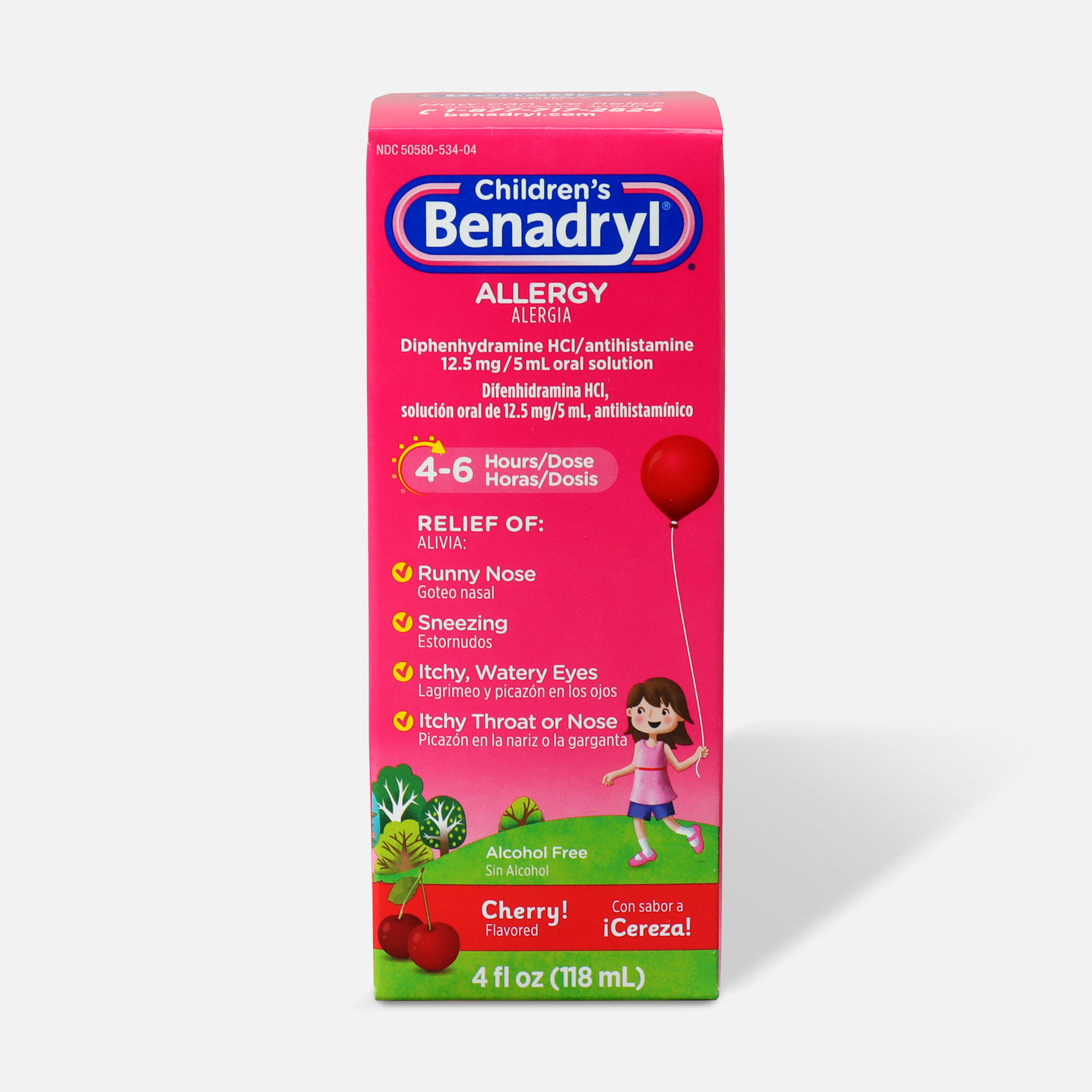 Children's Benadryl Oral Solution, Cherry Flavored, , large