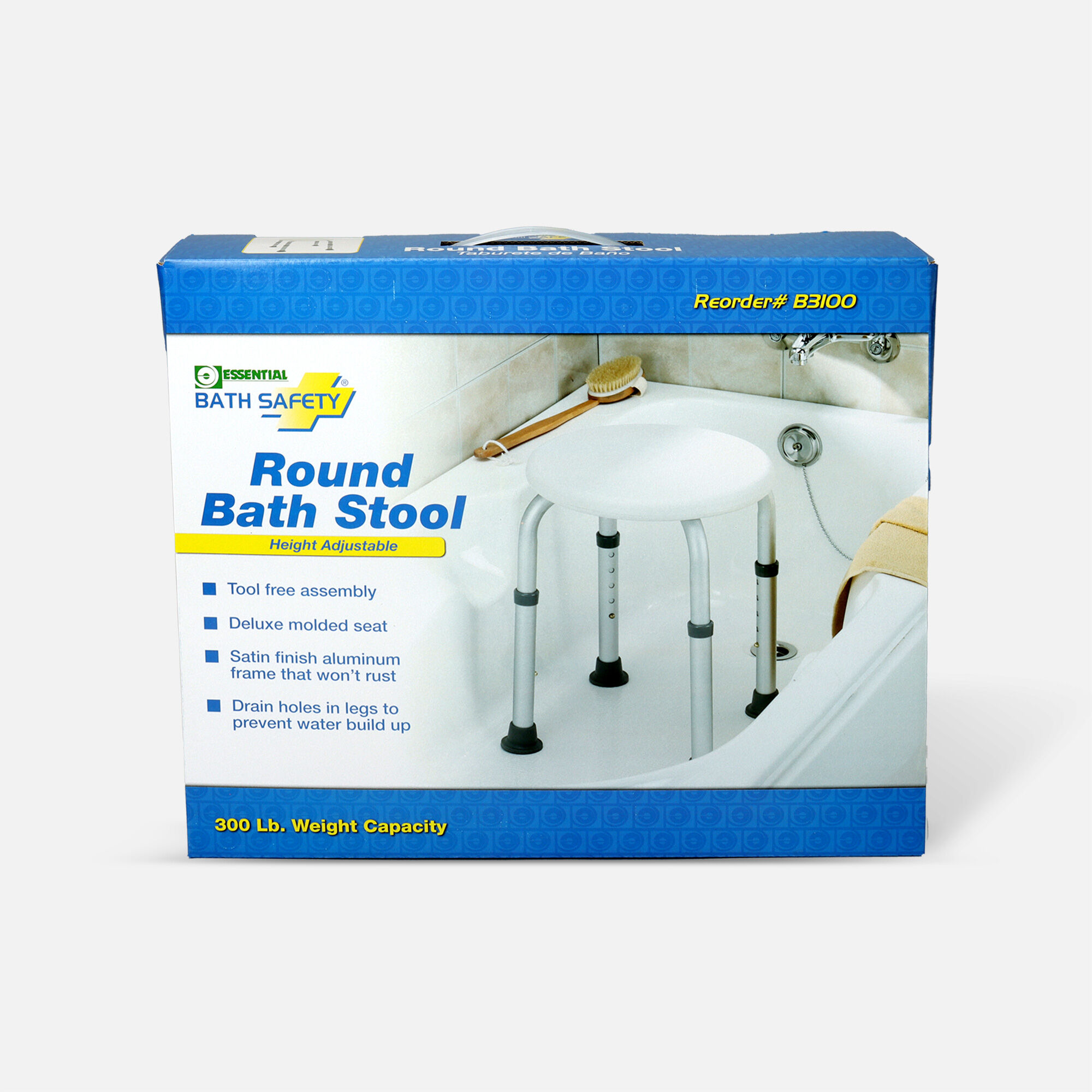 Essential Medical Round Bath Stool, , large