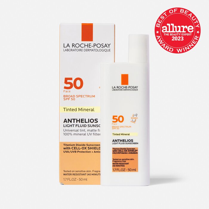 La Roche-Posay Mineral Anthelios Light Fluid Sunscreen for Face, Tinted, SPF 50, 1.7 oz., Tinted, large