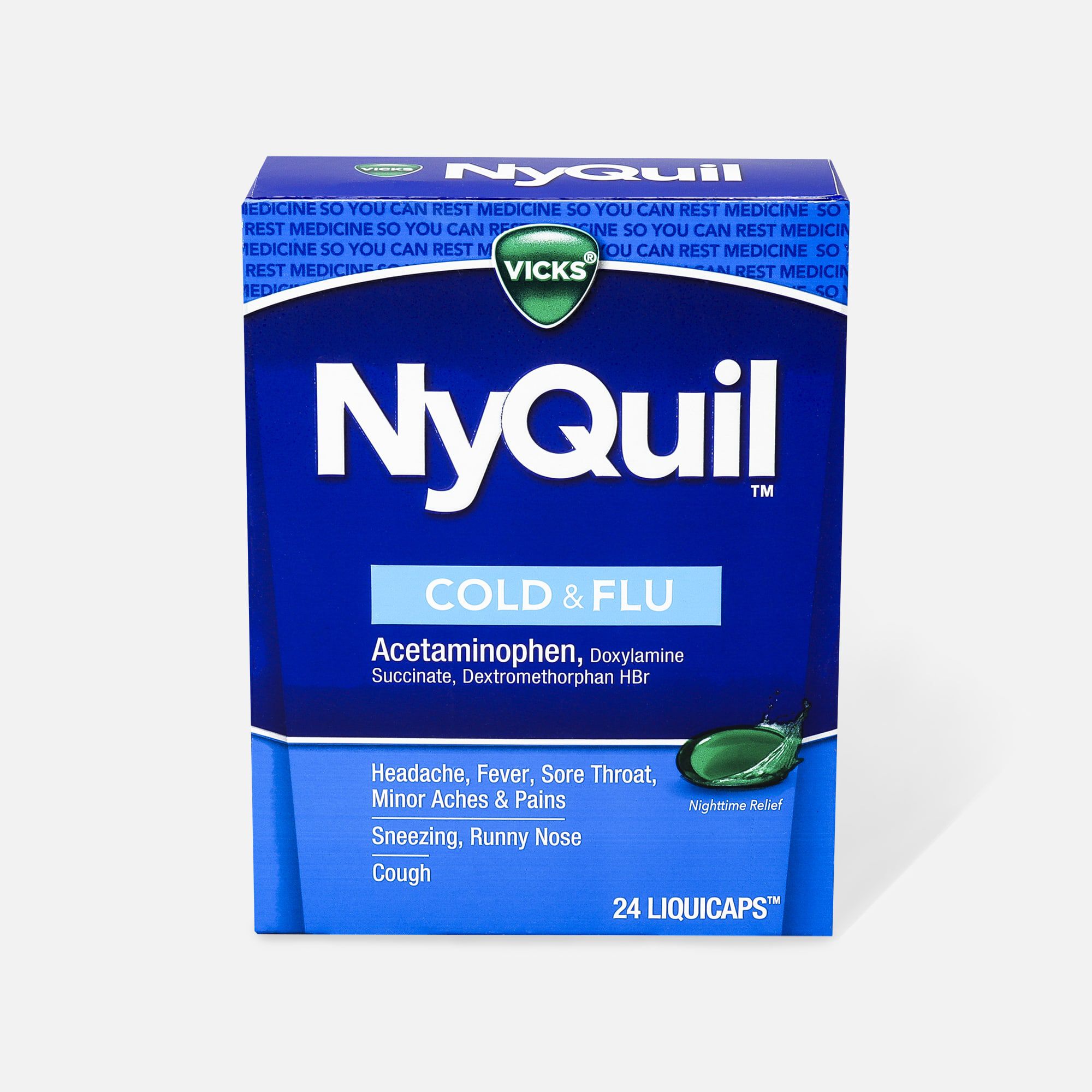Vicks NyQuil Cold and Flu Liquicaps, 24 ct., , large