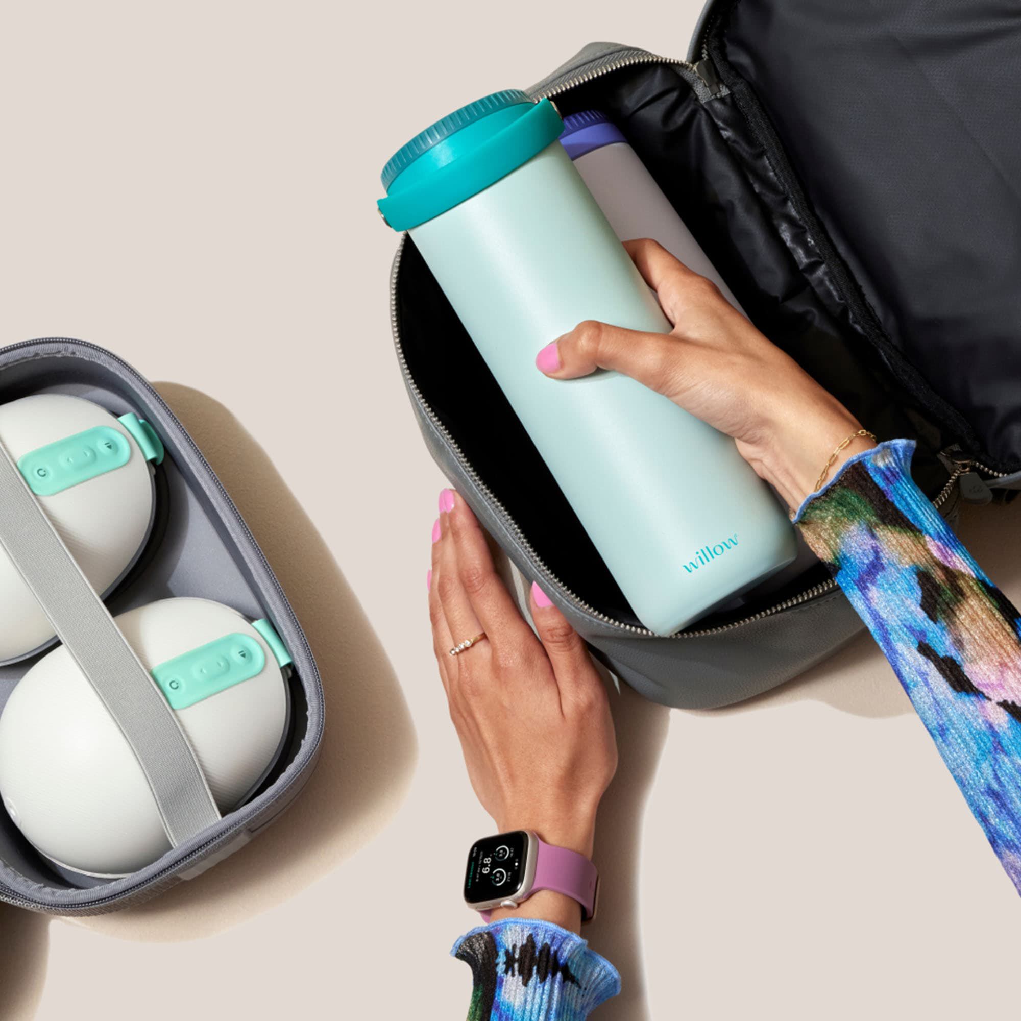 Willow Portable Breast Milk Cooler, 16 oz. Capacity, Teal, large