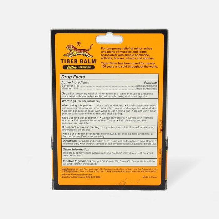Tiger Balm Ultra Strength Ointment, 18g, .63 oz., , large