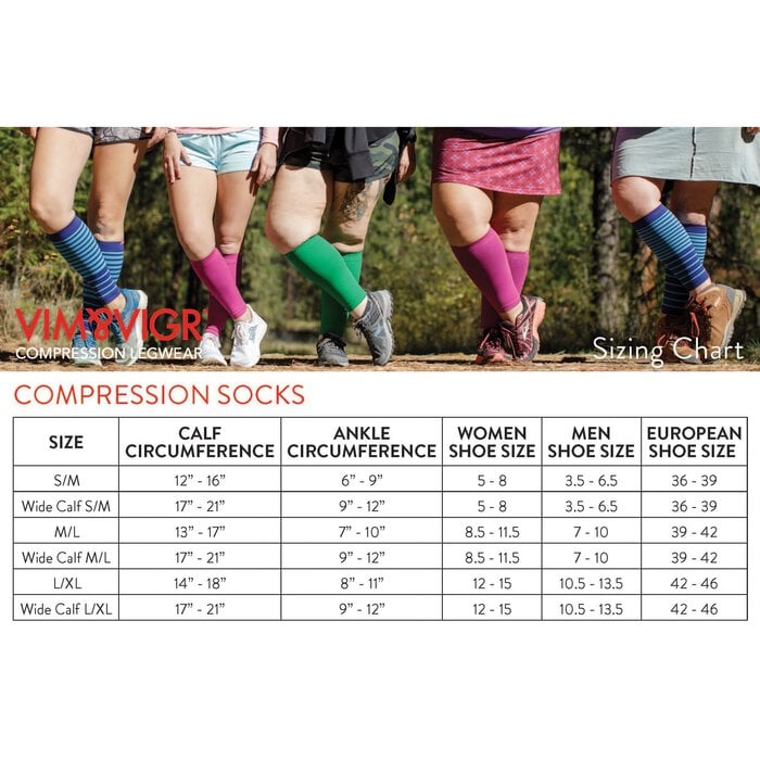 VIM & VIGR Cotton Compression Socks, Pinstripe, Cream and Black, 30-40 mmHg, , large