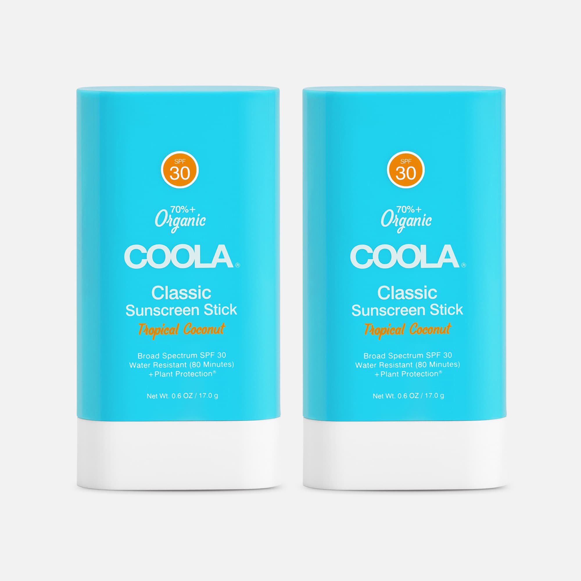 COOLA Classic Organic Sunscreen Face & Body Stick SPF 30 Tropical Coconut (2-Pack), , large