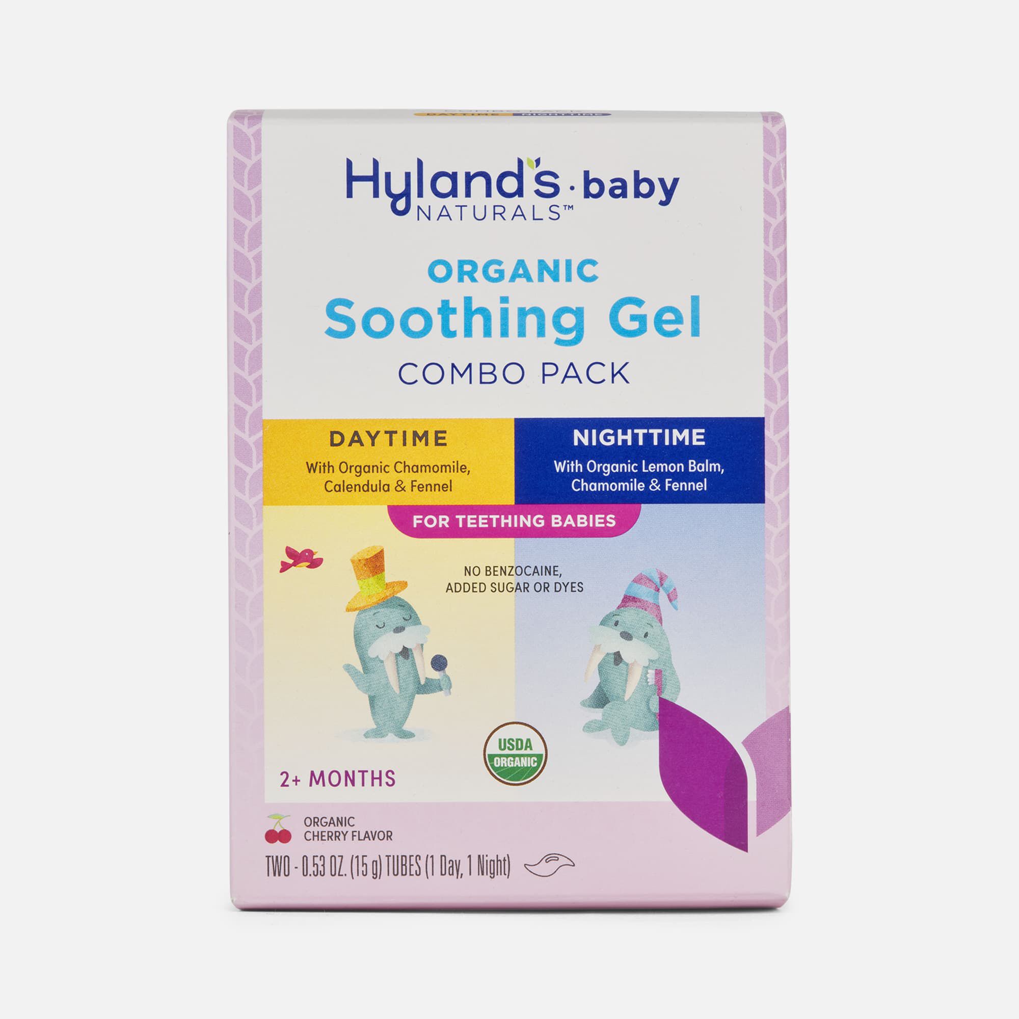 Hyland's Baby Organic Soothing Gel Day & Night Combo Pack, Cherry, Two 0.53 oz. Tubes, , large