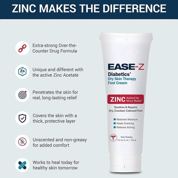 EASE-Z Diabetics' Dry Skin Therapy Foot Cream, 4.4 oz., , large