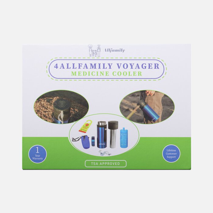4AllFamily Voyager Large Insulin Travel Case Cooler, USB or Ice Pack Cooling, TSA-Compliant, , large