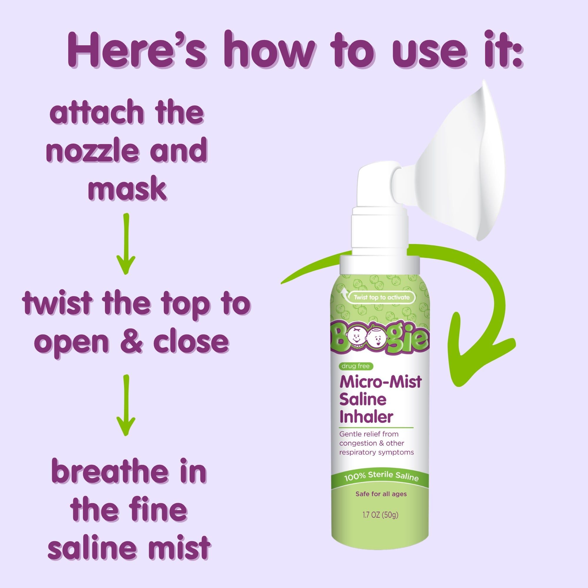 Boogie® Micro-Mist Inhaler Refill, Unscented, 2.8 fl. oz., , large