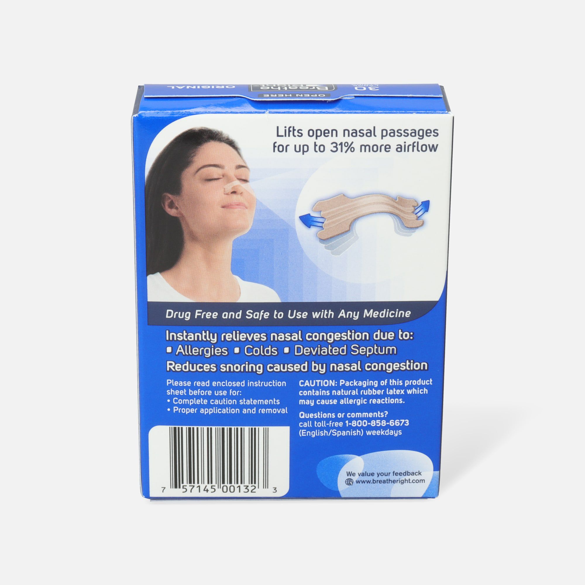 Breathe Right Strips, 30 ct., Tan, large
