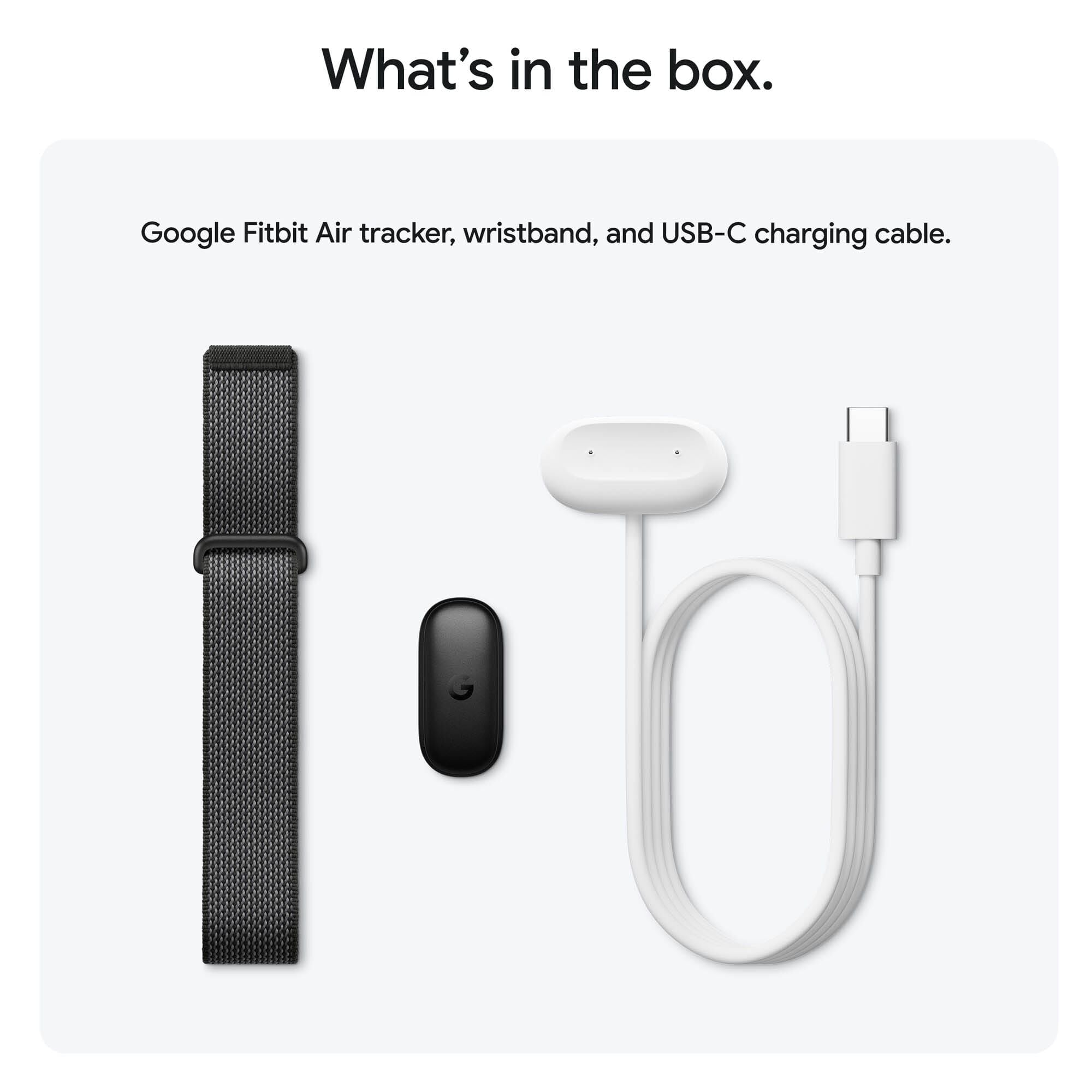 Google Fitbit Air, Screenless Fitness and Health Tracker, One Size, Obsidian, large