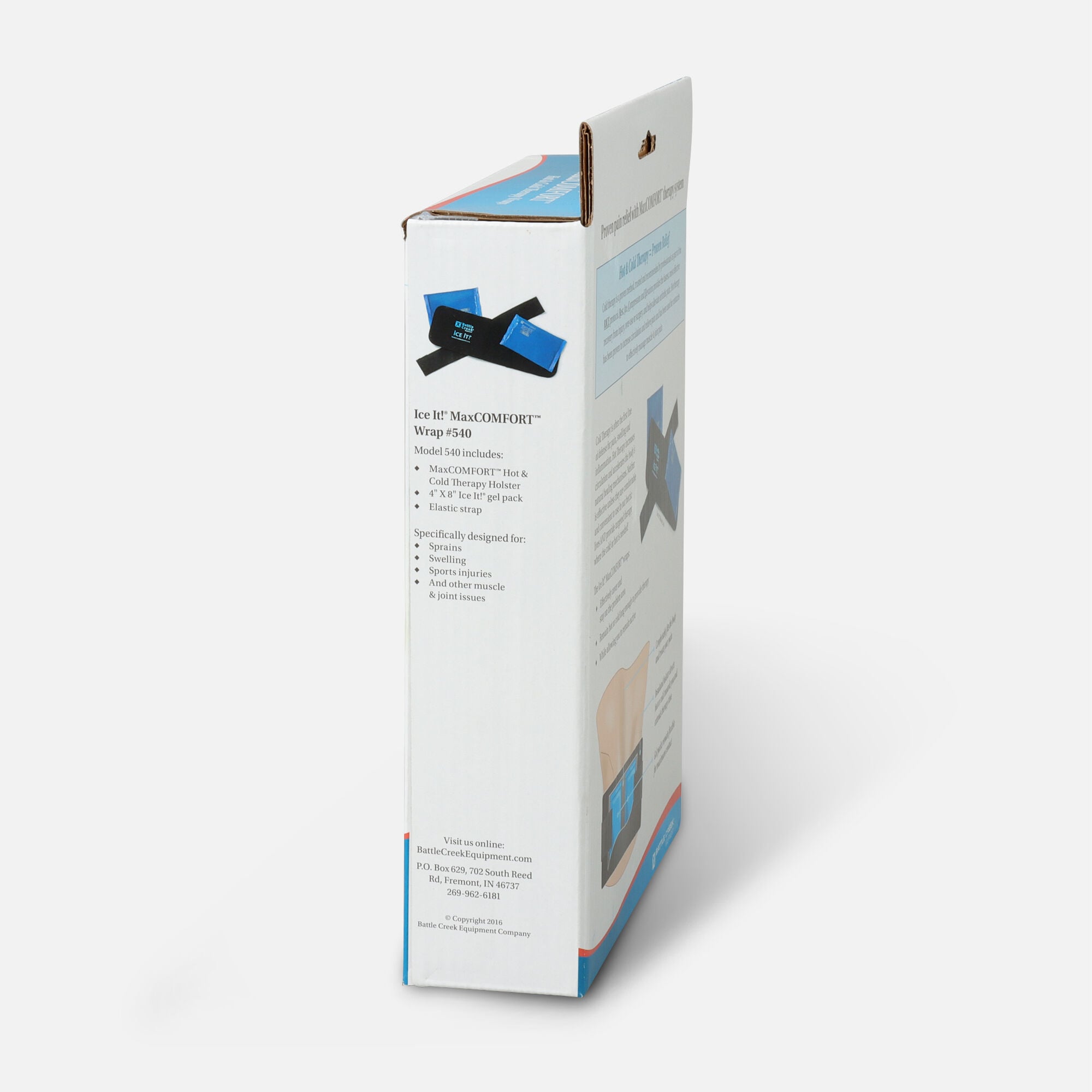 Battle Creek Ice It!® ColdCOMFORT™ System with Strap Model 540, 6" x 18", , large