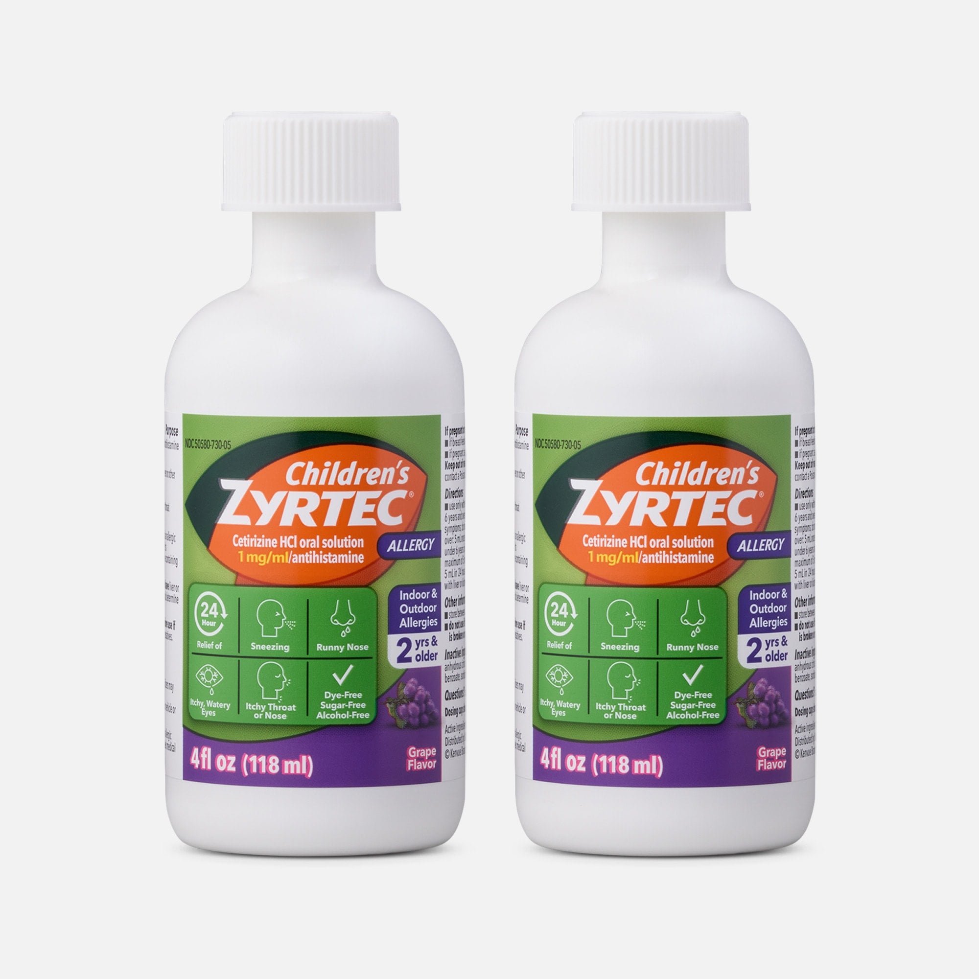 Children's Zyrtec 1 mg Grape Syrup, 4 fl oz. (2-Pack)
