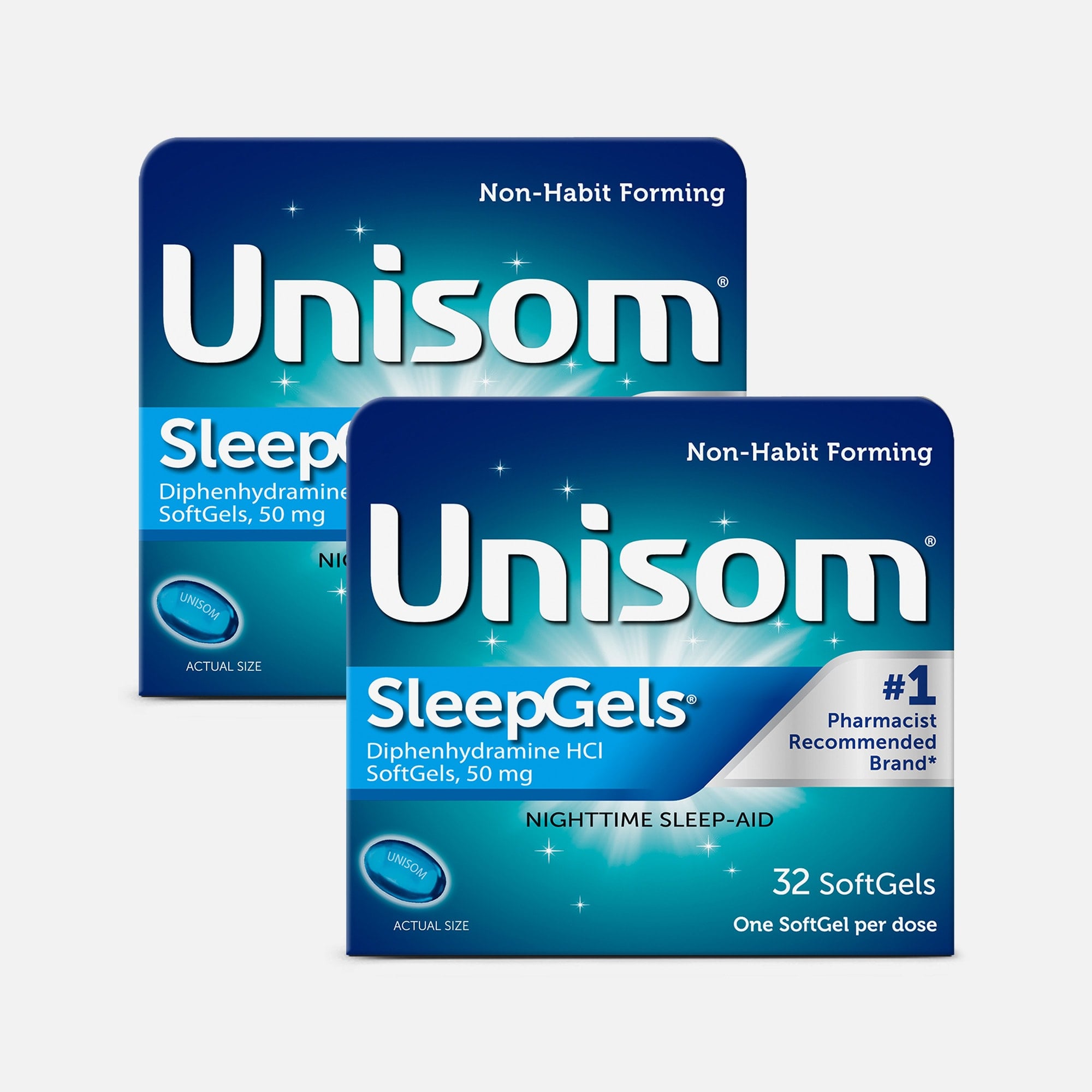 Unisom SleepGels, Maximum Strength Nighttime Sleep Aid, Softgels, 32 ct. (2-Pack), , large