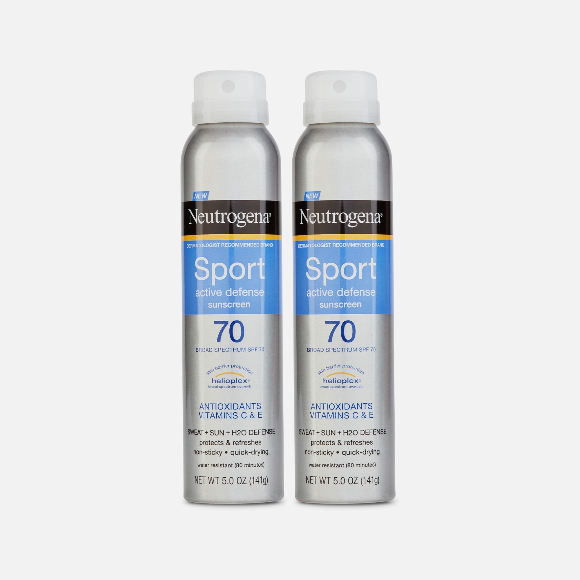 Neutrogena Sport Body Sunscreen Spray, SPF 70, 5 oz. (2-Pack), , large