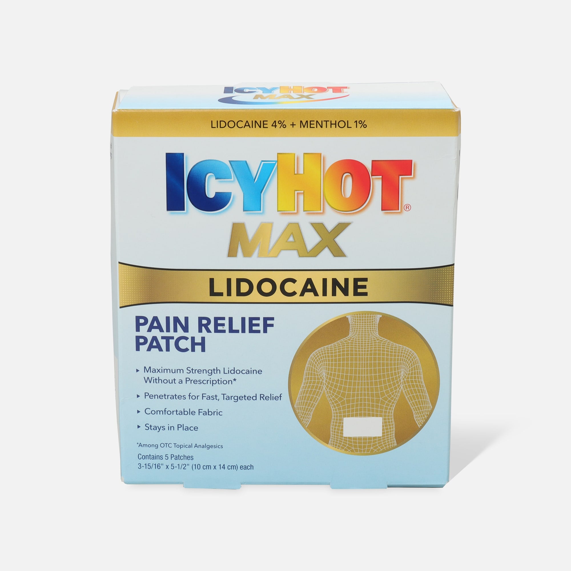 Icy Hot Patch with Lidocaine, 5 ct., , large