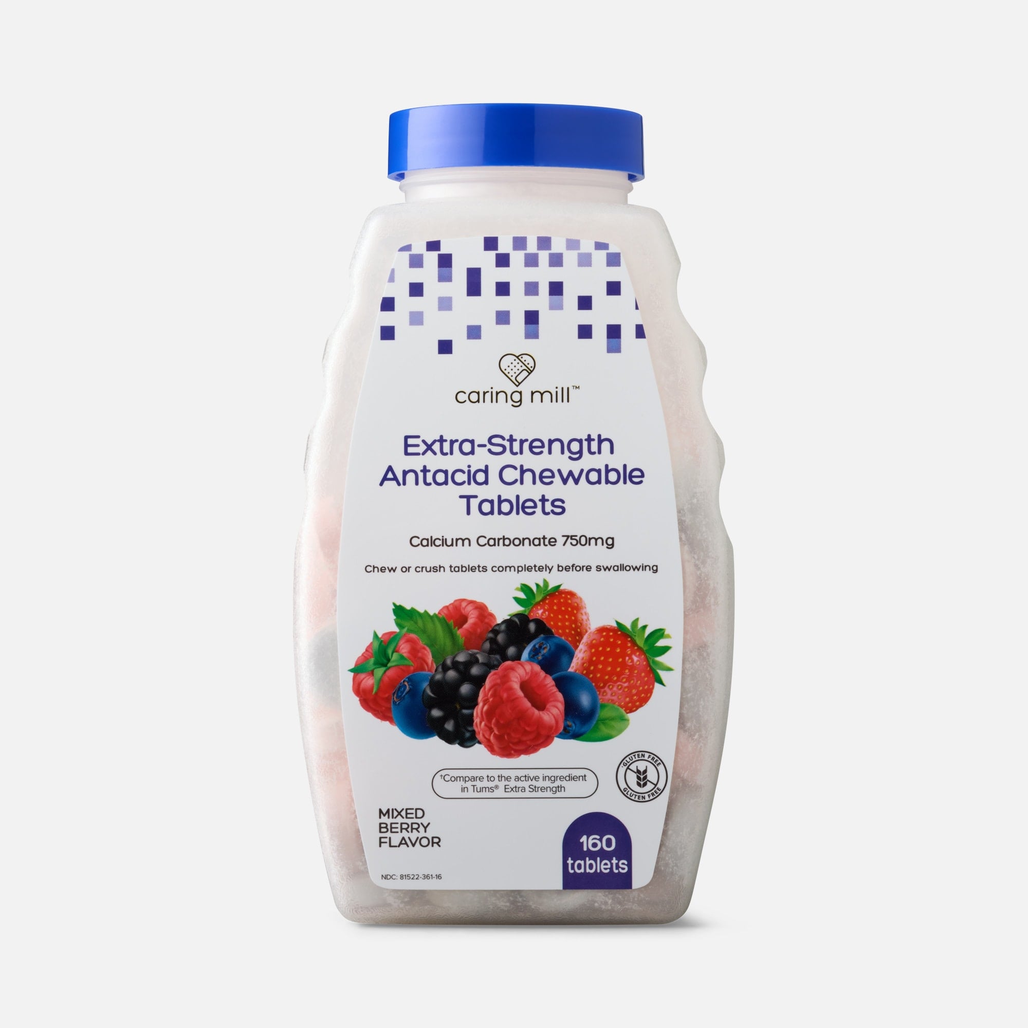 Caring Mill™ Extra Strength Antacid Chewable Tablets, Mixed Berry, 160 ct., , large