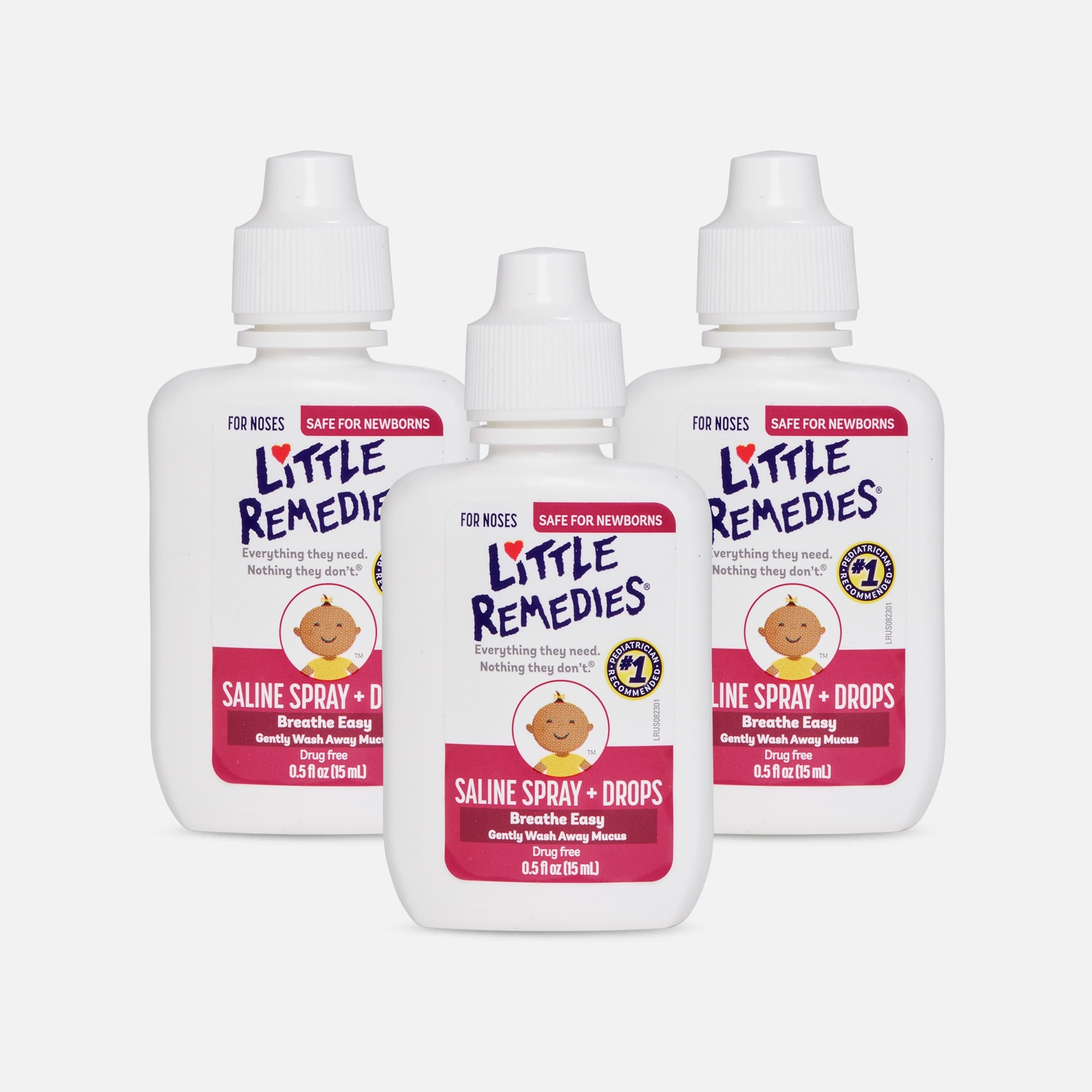Little Remedies For Noses Saline Spray, .5 oz. (3-Pack), , large