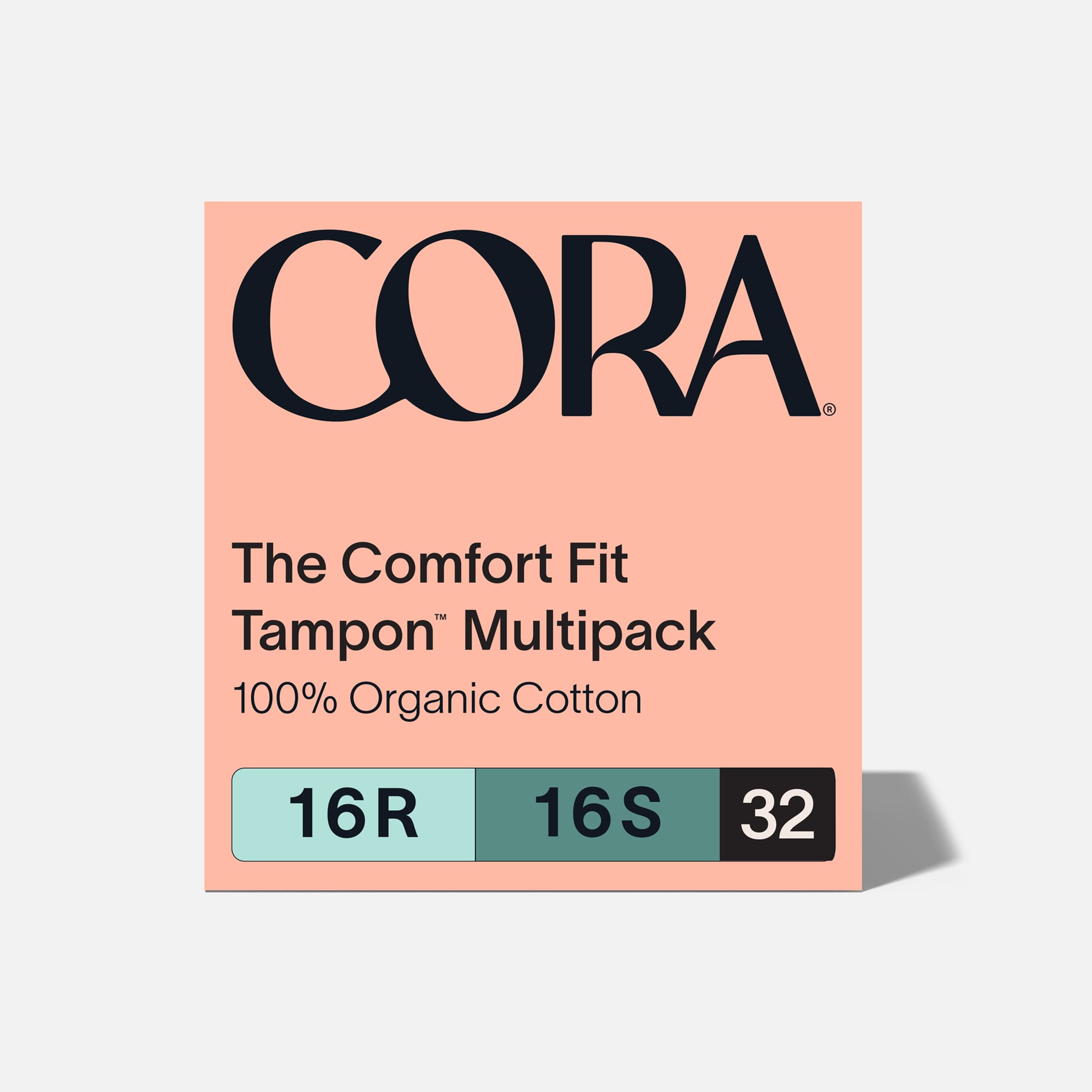 Cora Organic Cotton Applicator Tampons, Regular/Super, 32 ct.
