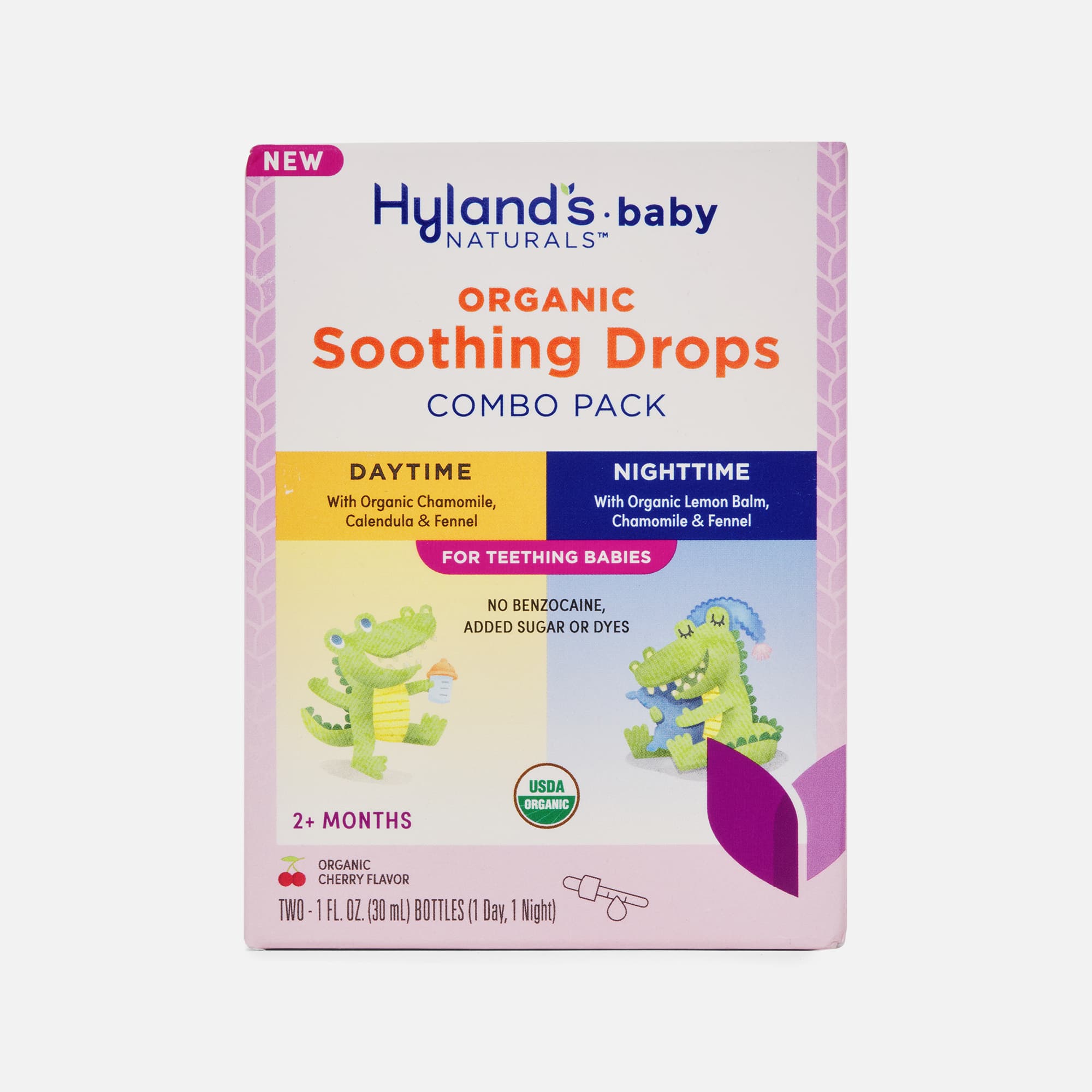 Hyland's Baby Organic Soothing Drops Day & Night Combo Pack, Cherry, Two 1 oz. Bottles, , large