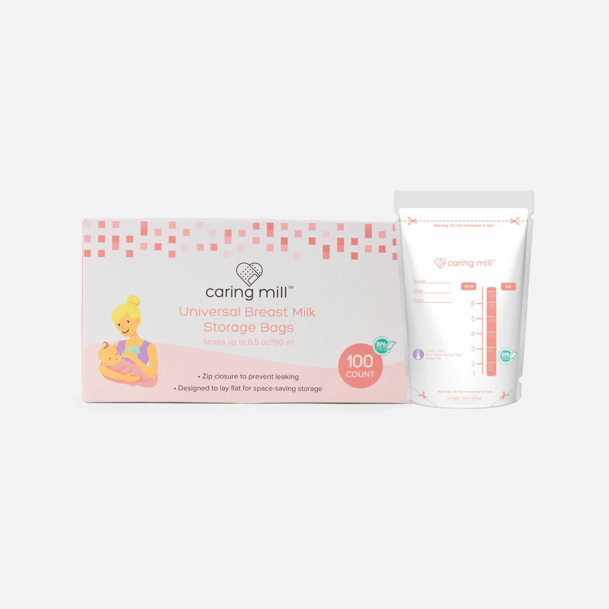 Caring Mill™ Breast Milk Universal Storage Bags 100 ct., , large