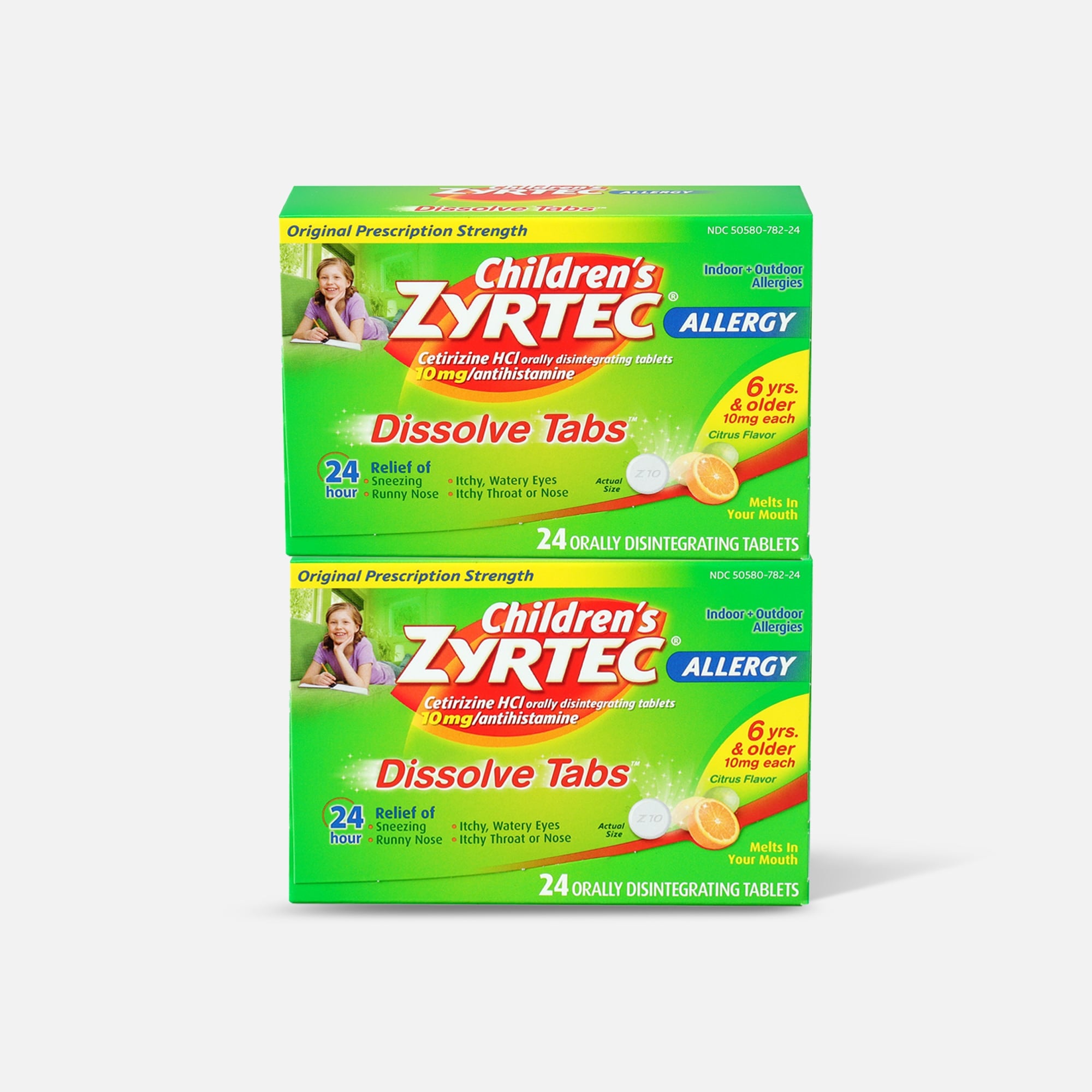 Children's Zyrtec 10mg Dissolve Tabs, Citrus Flavor, 24 ct. (2-Pack), , large