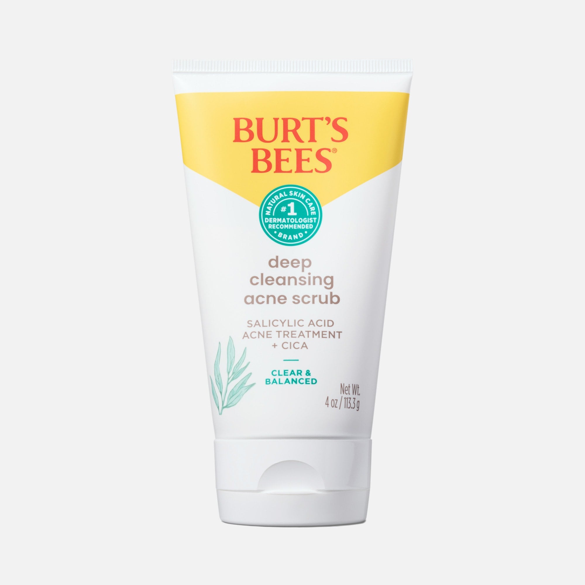 Burt's Bees Clear and Balanced Deep Cleansing Acne Scrub, 4 oz., , large