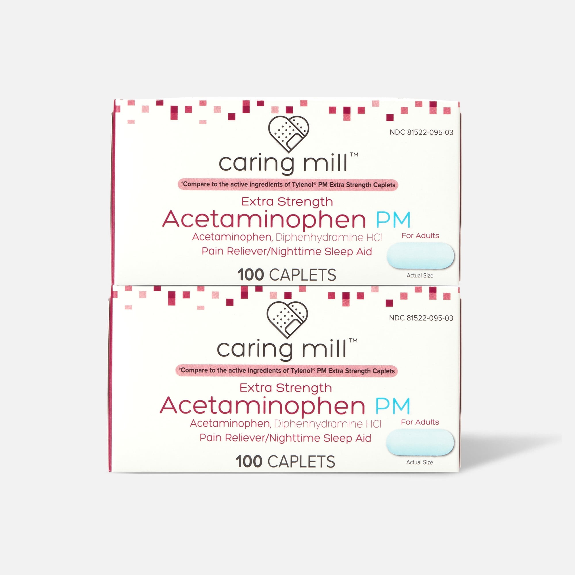 Caring Mill™ Extra Strength Acetaminophen PM Caplets, 100 ct. (2-Pack), , large