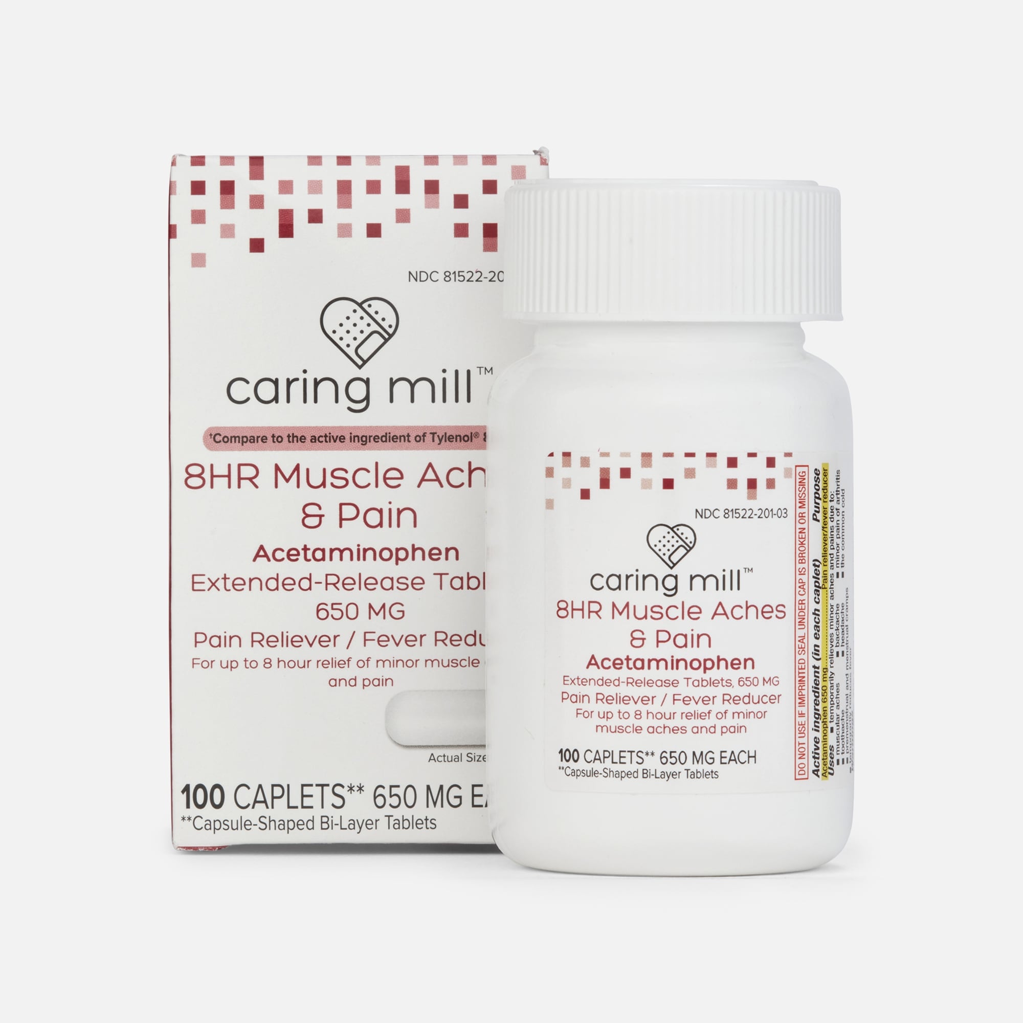 Caring Mill™ 8 HR Muscle Aches & Pain Tablets, 100 ct., , large