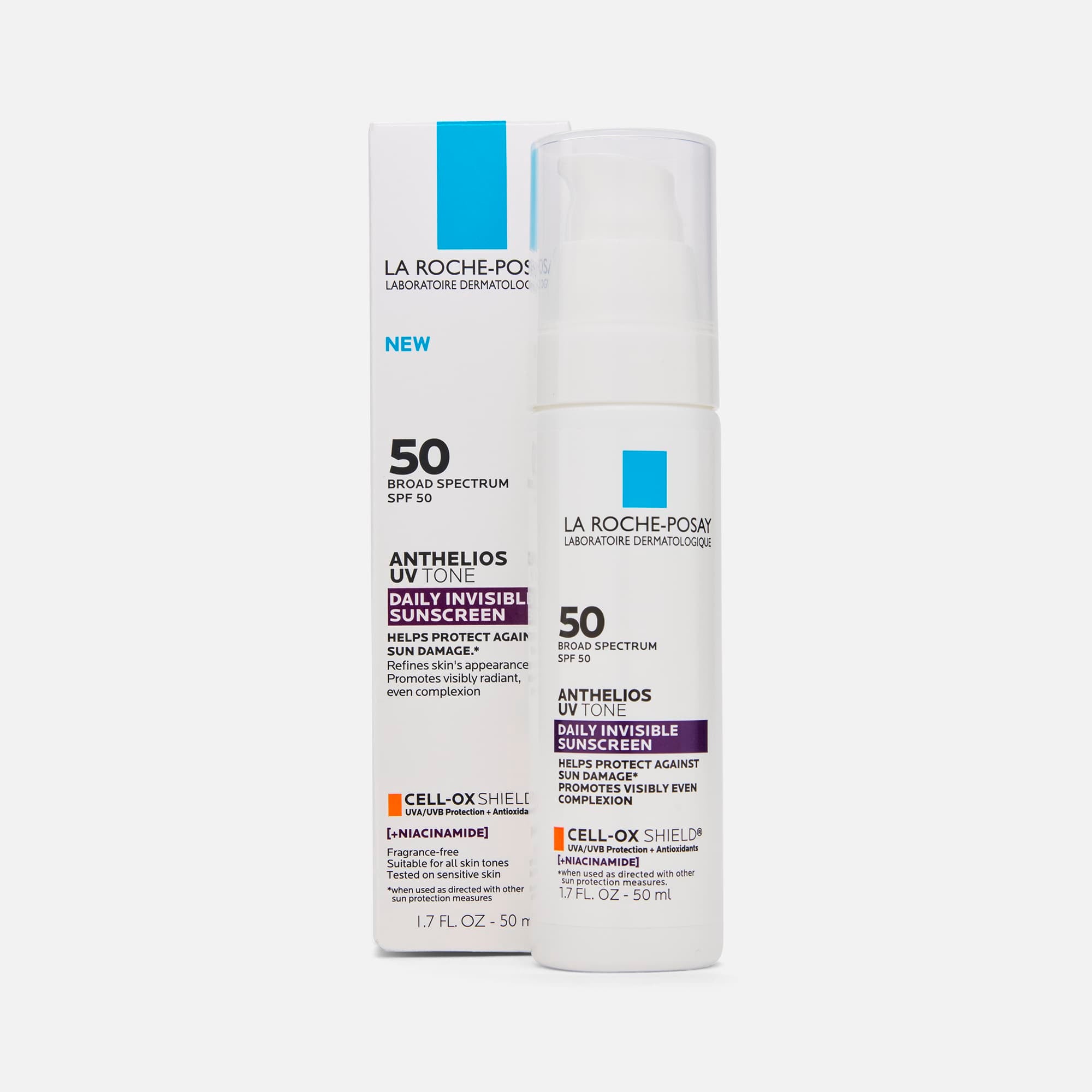 La Roche-Posay Anthelios UV Tone Daily Invisible Sunscreen, SPF 50, 1.7 fl oz., , large