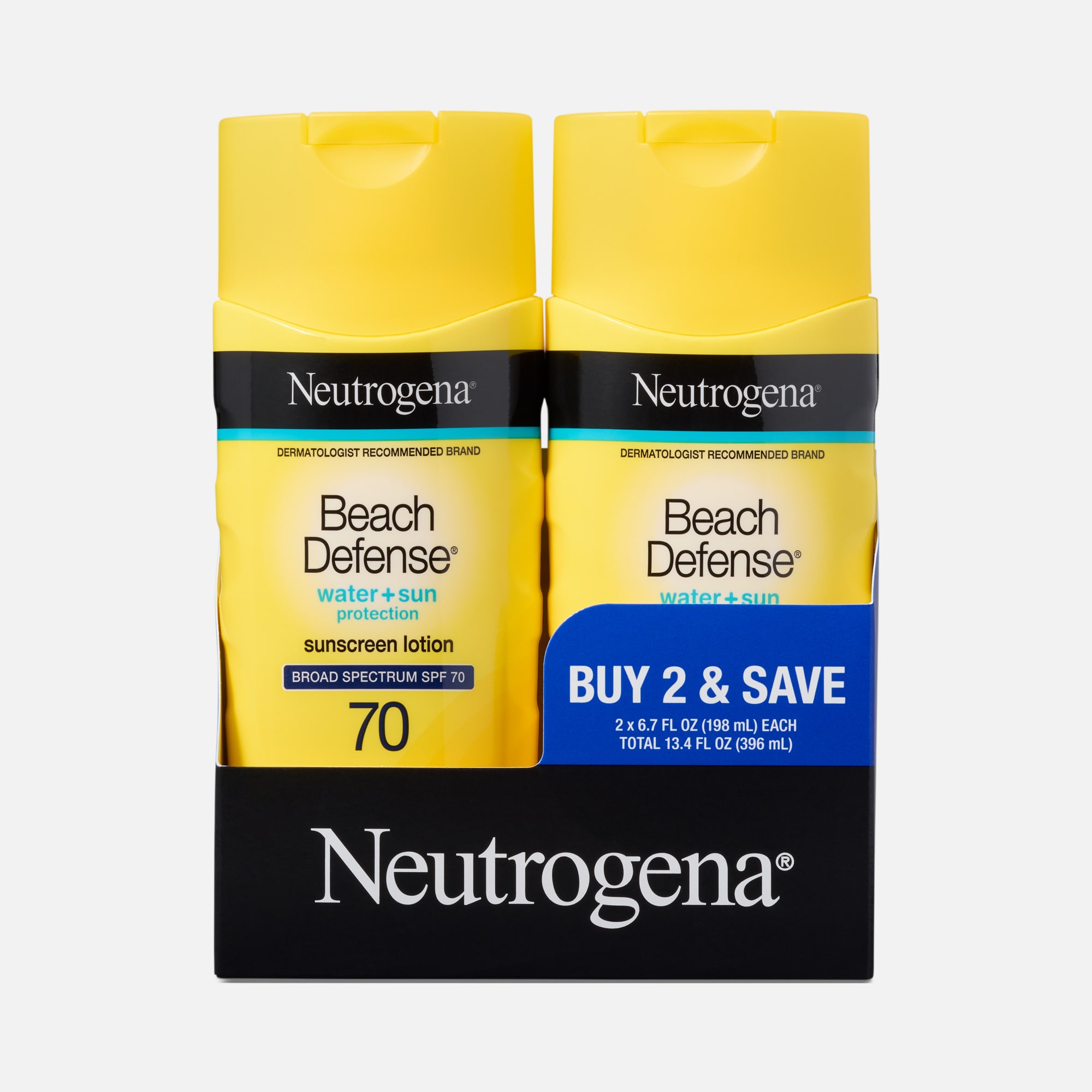 Neutrogena Beach Defense Lotion SPF 70, Twin Pack, 6.7 oz. Tubes, , large