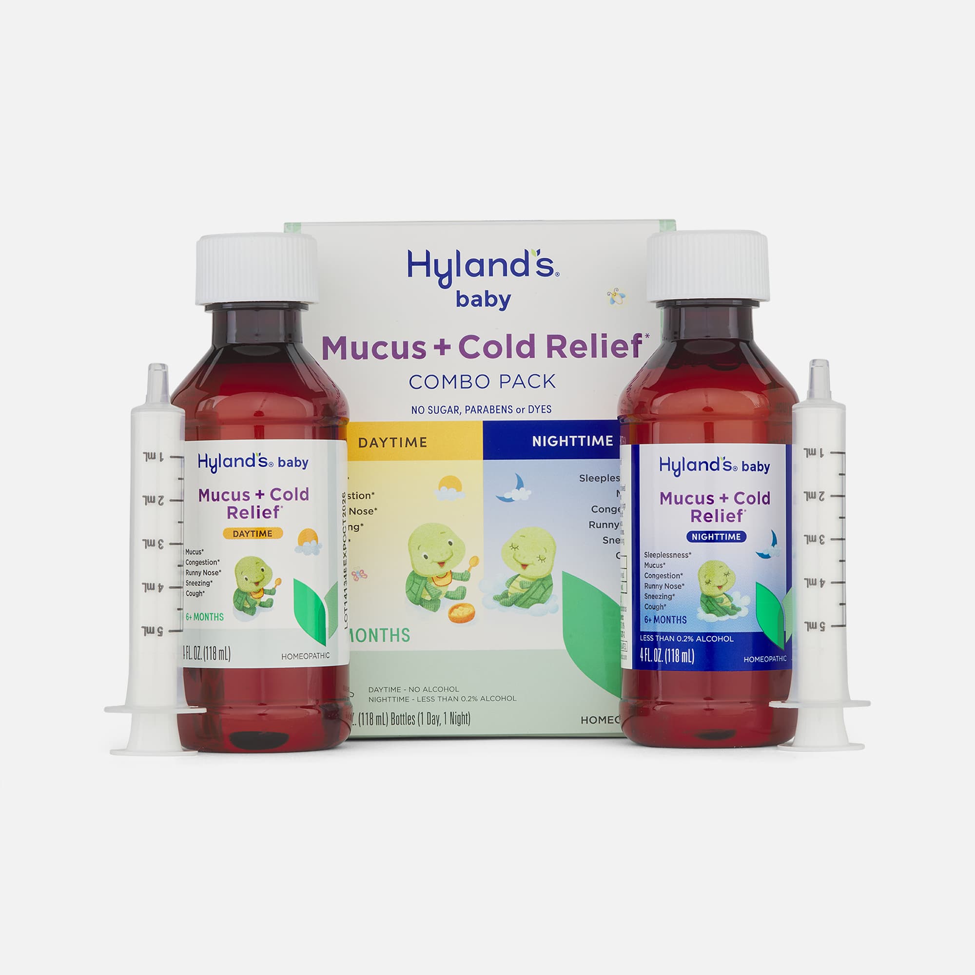Hyland's Baby Mucus + Cold Relief Day & Night Combo Pack, Two 4 oz. Bottles, , large