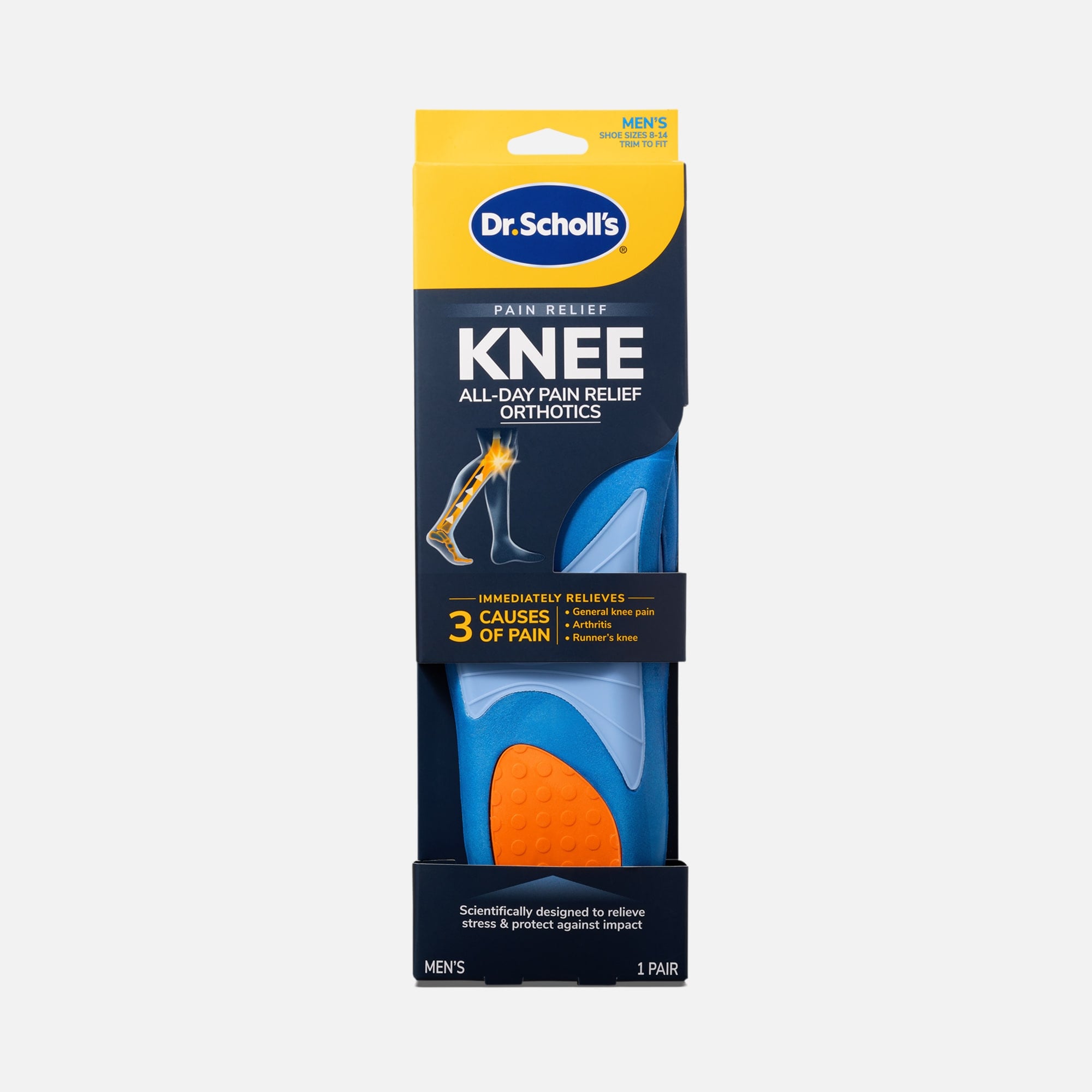 Dr. Scholl's Men's Knee Pain Relief Orthotics, Men’s 8–14, One Pair, , large