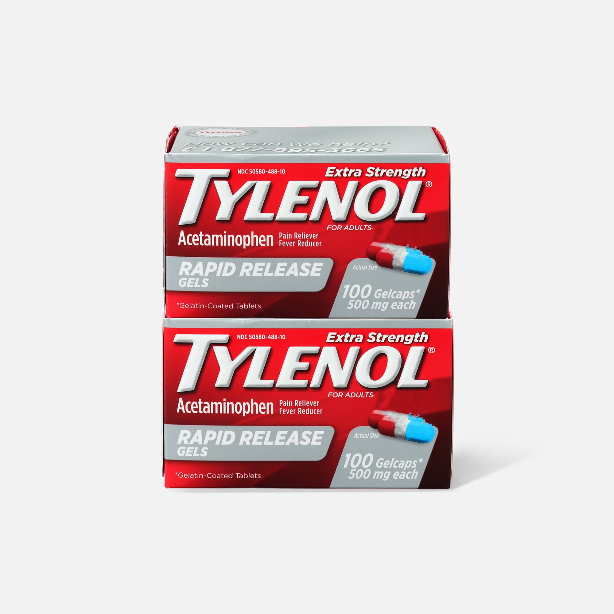 Tylenol Extra Strength Rapid Release Gels, 100 ct. (2-Pack), , large