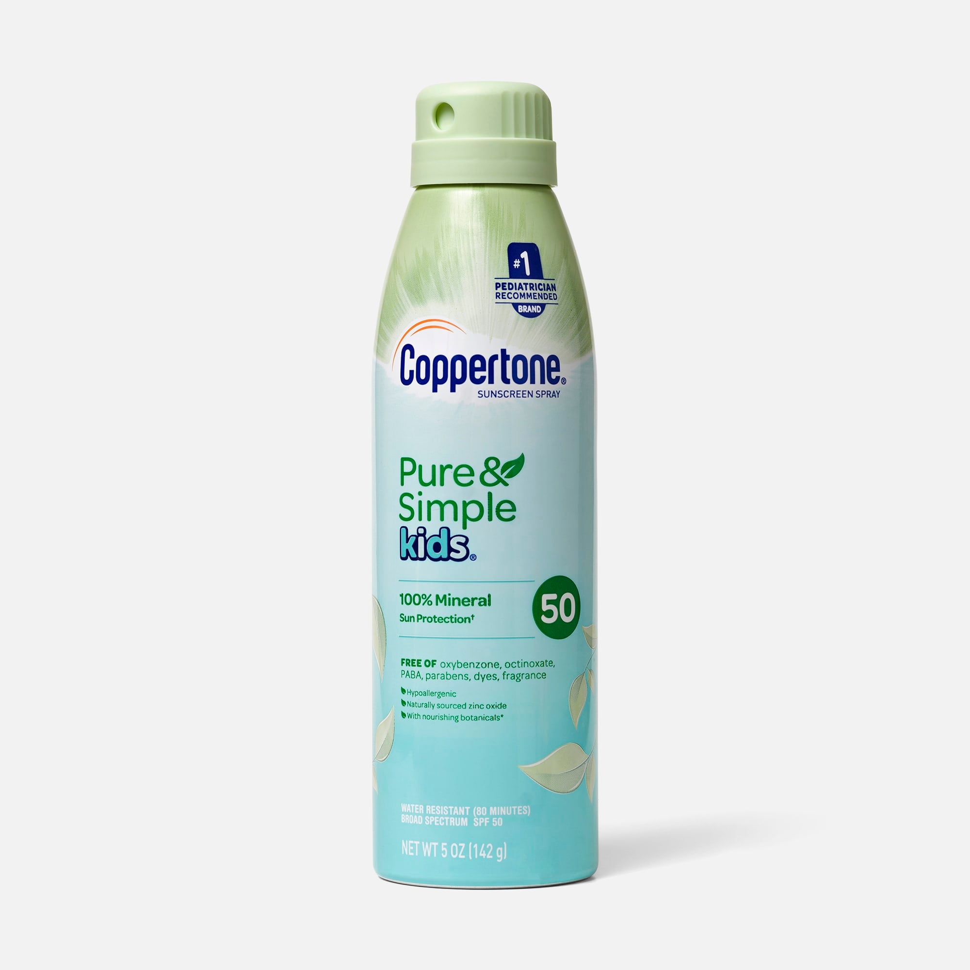 Coppertone Pure & Simple Kids Sunscreen Spray, SPF 50, 5 oz., , large