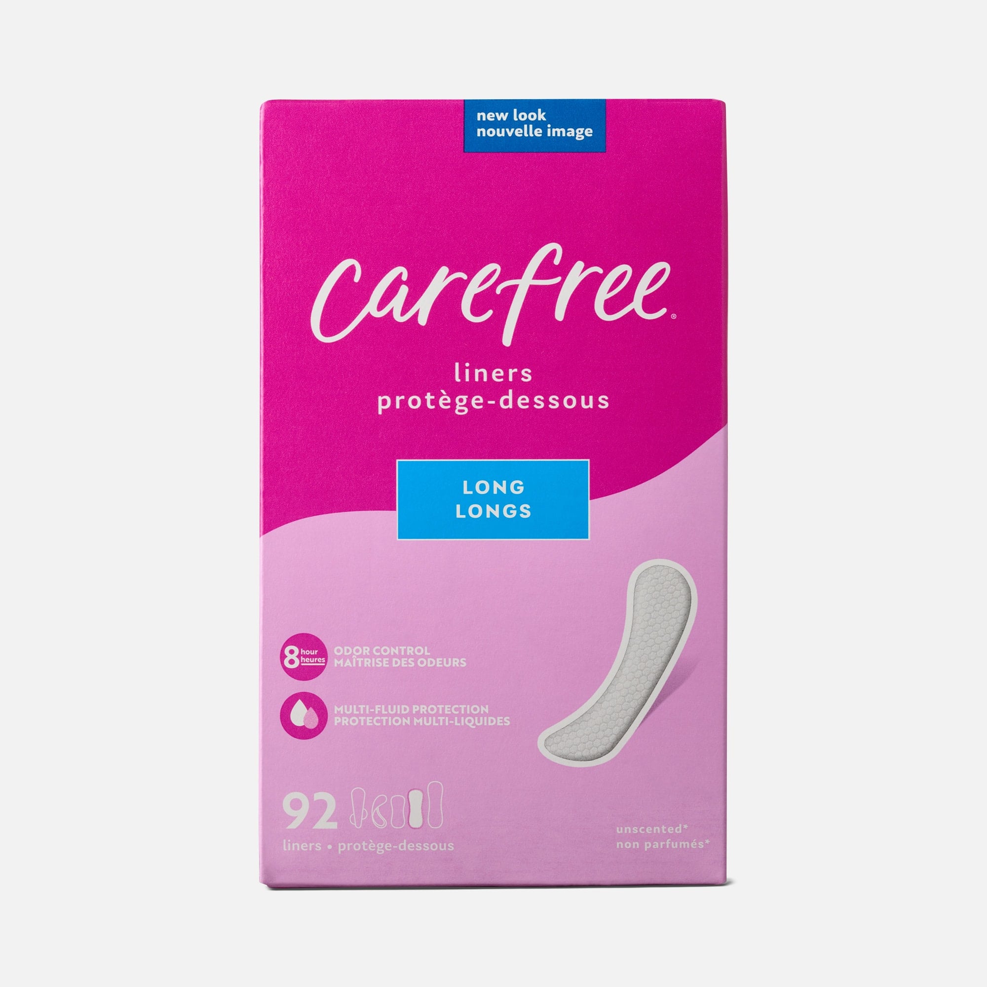 Carefree Acti-Fresh Long Pantiliners, Unscented, , large