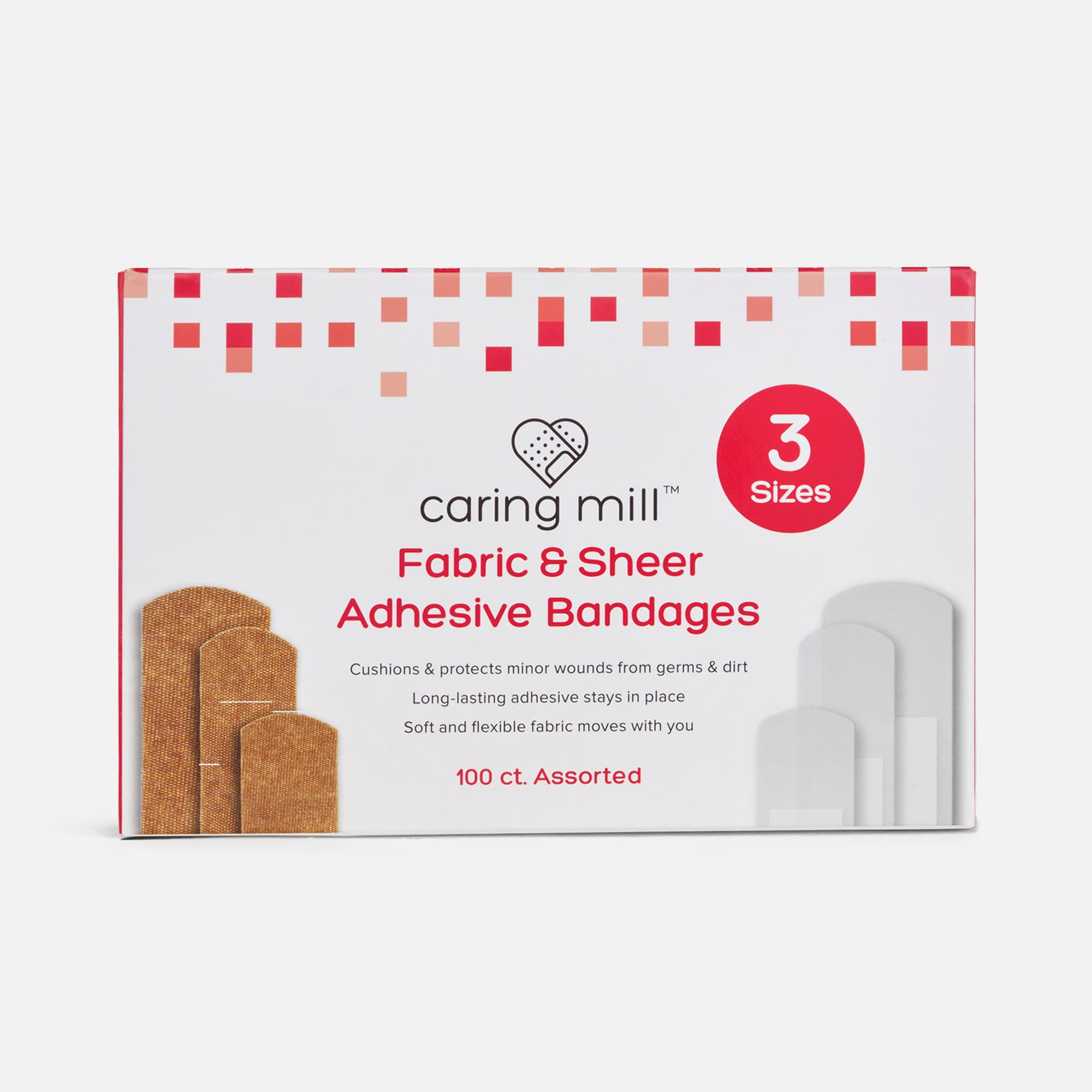 Caring Mill™ Assorted Bandages, Fabric & Sheer, 100 ct., , large
