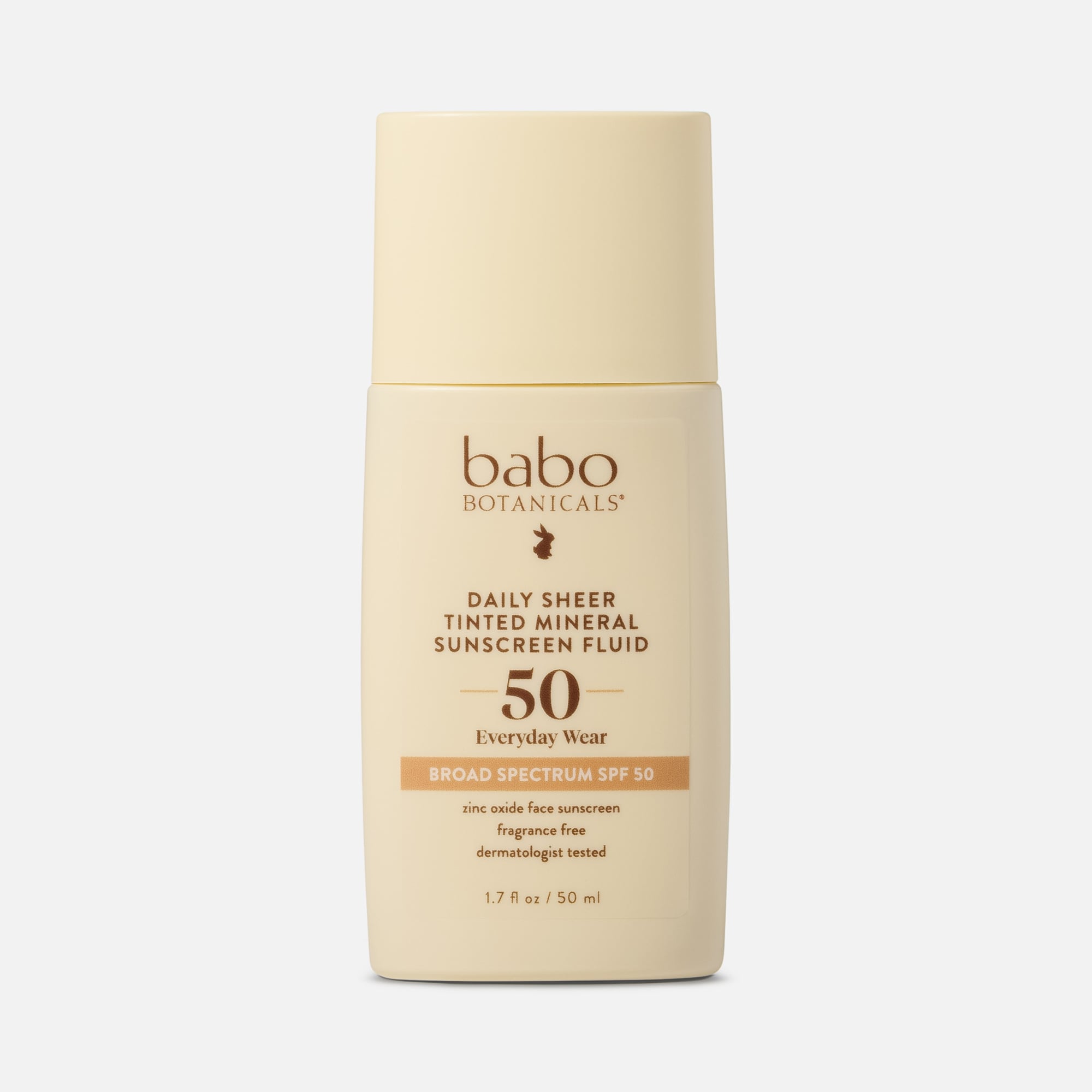 Babo Botanicals Daily Sheer Tinted Mineral Sunscreen Fluid, SPF 50, 1.7 fl oz., , large