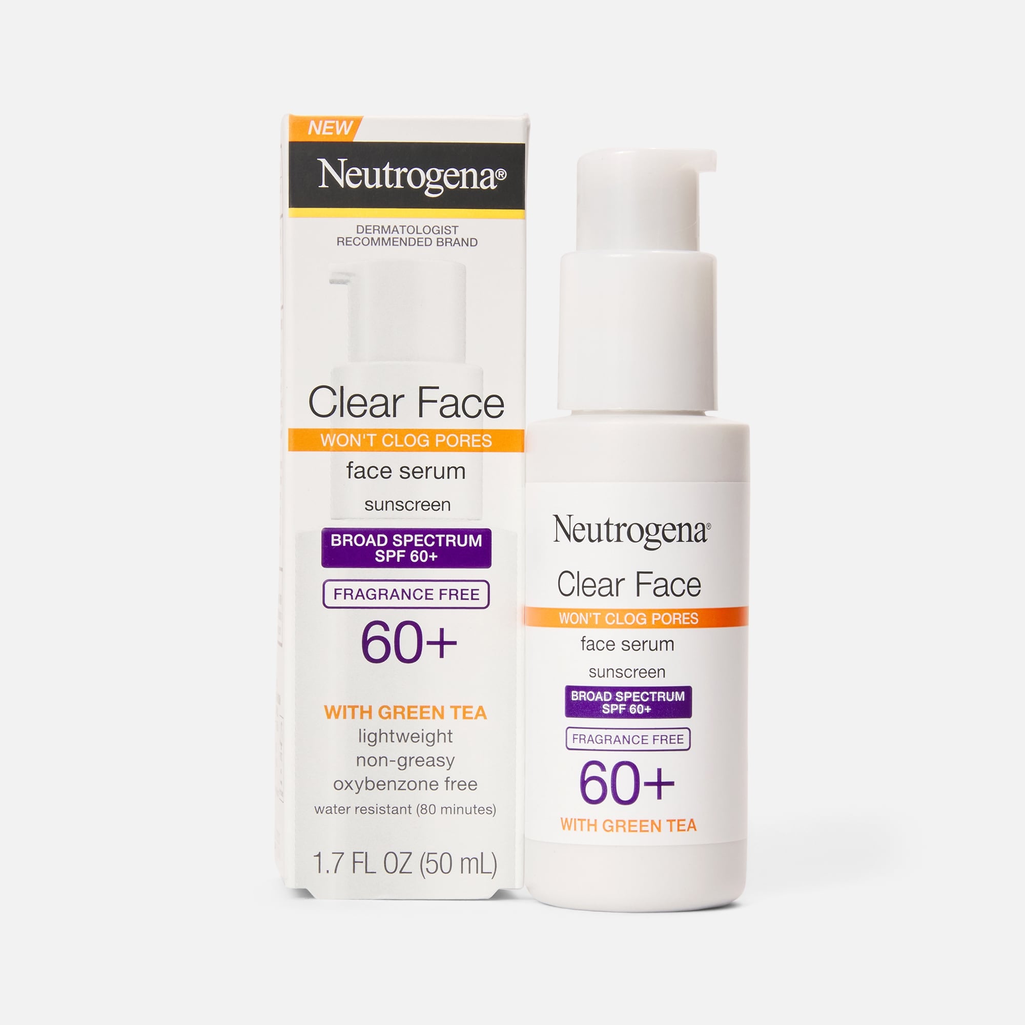 Neutrogena Clear Face Serum Sunscreen, SPF 60+, 1.7 oz., , large